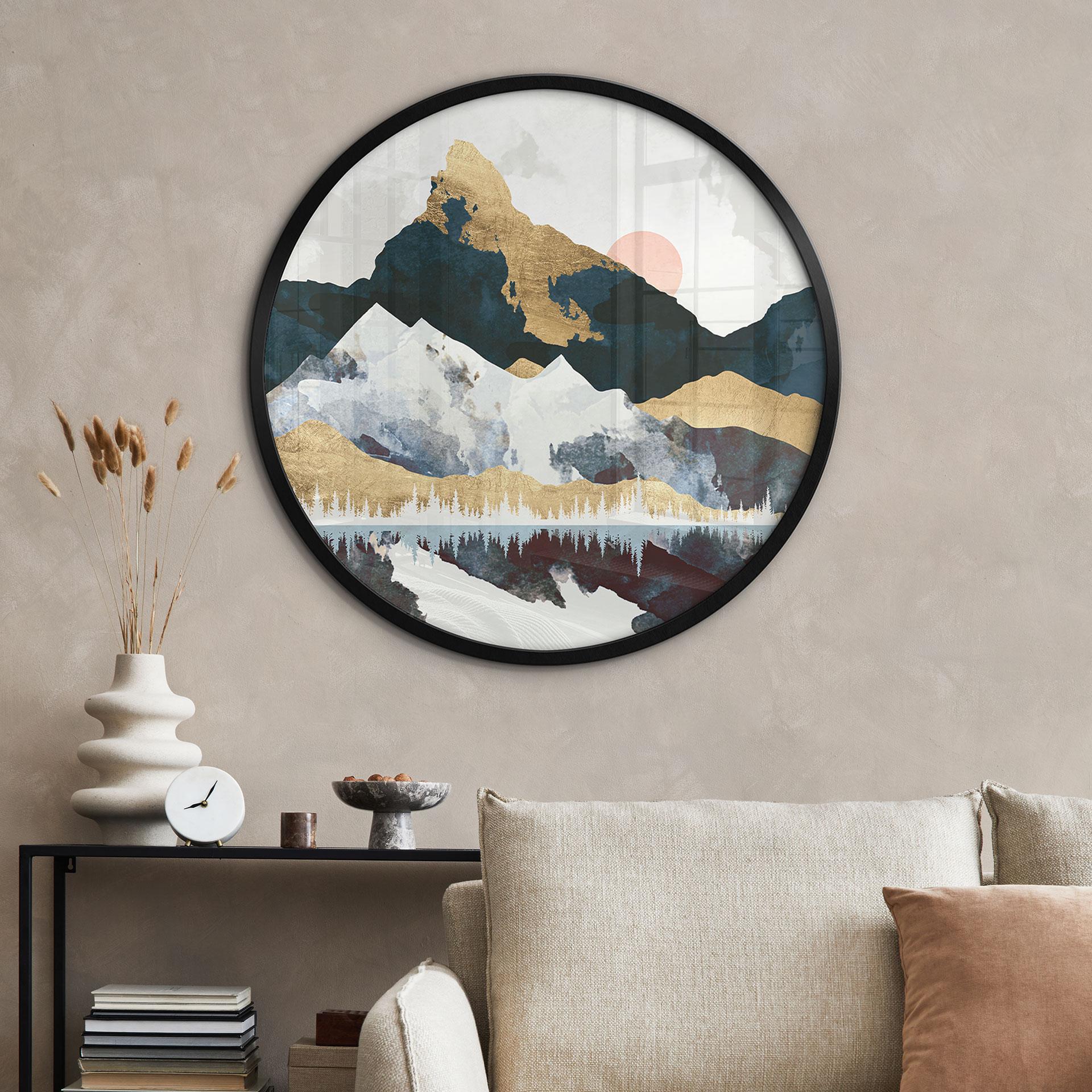 Plakat Odbicie zimowego krajobrazu - SpaceFrog Designs - Okrągły