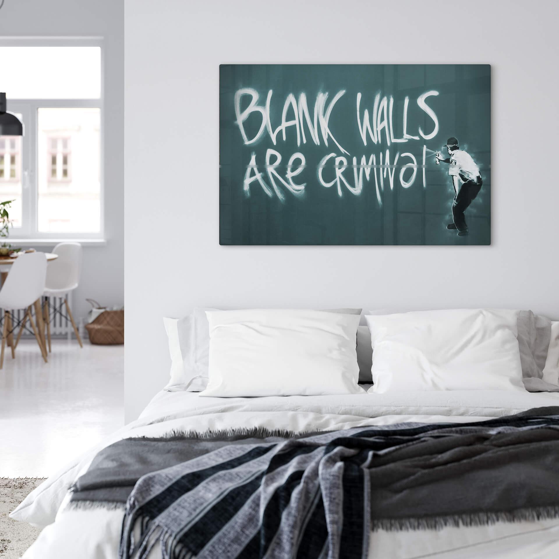 Stampa su vetro Banksy - Blank walls are criminal