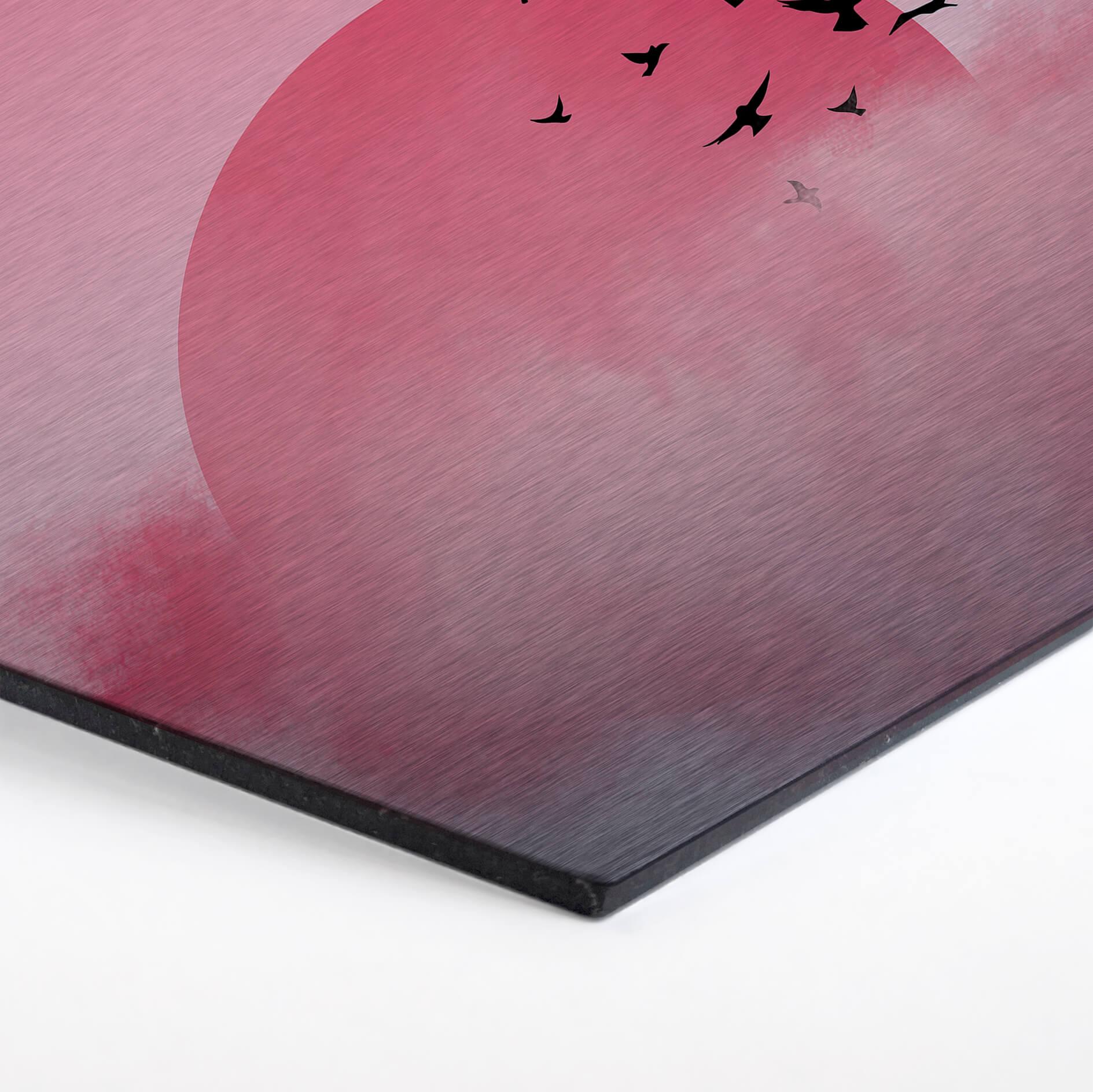 Hexagon - Alu-Dibond zilverereffect Nordic Creators - Pink Sunshine