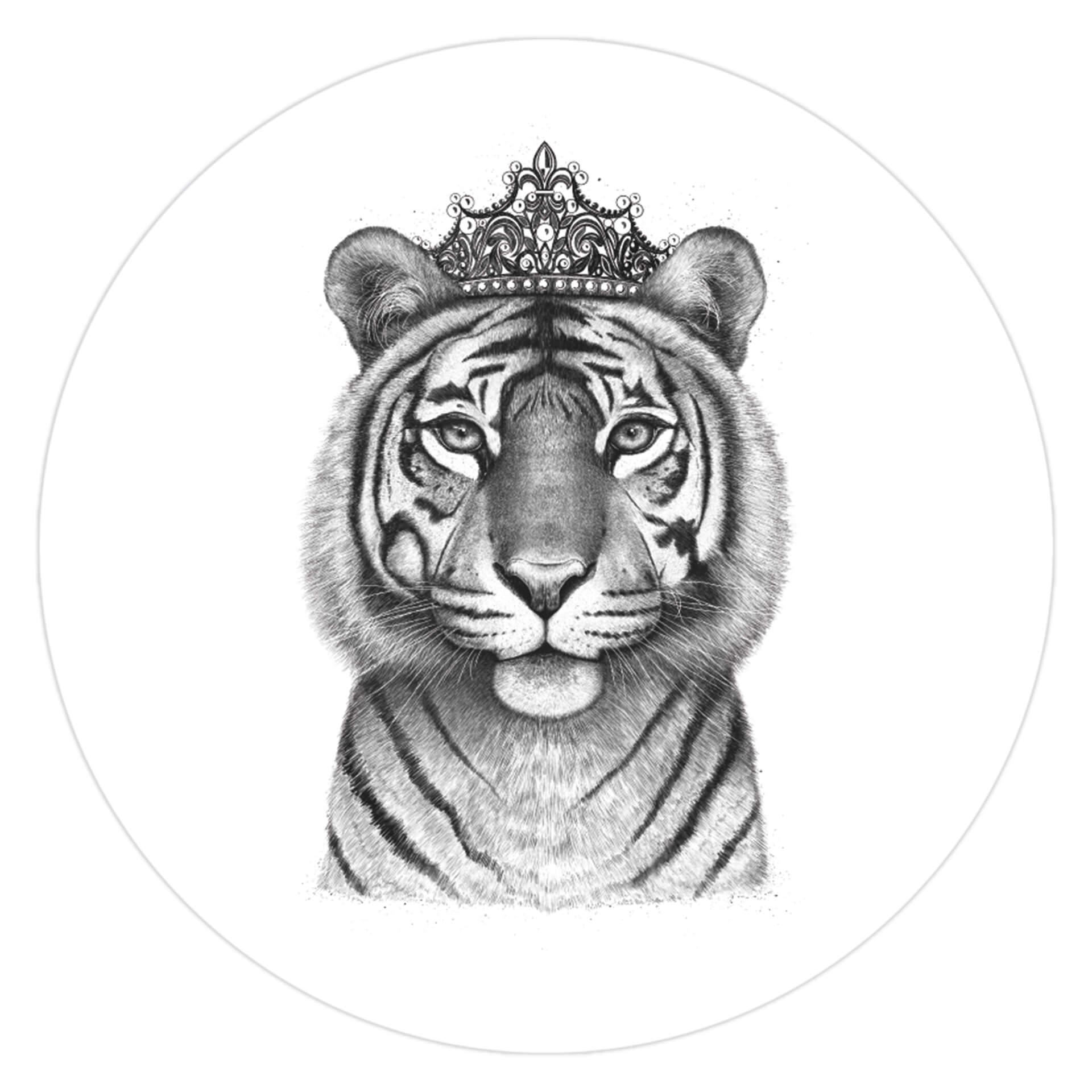 Adesivo murale Korenkova - Tigress Queen - tondo