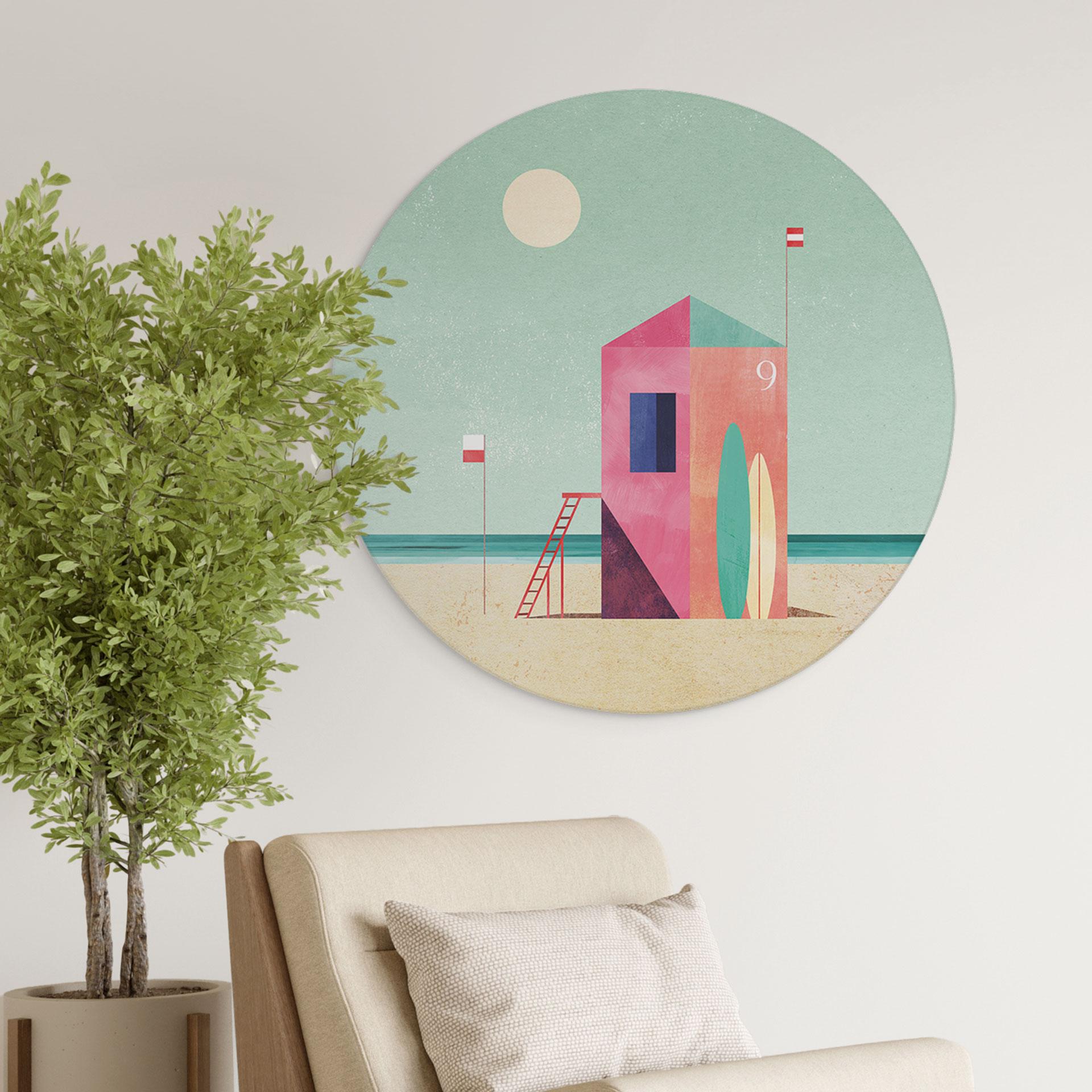 Dibond vægdekoration Livets hus på stranden - Rivers – print på aluminium (Alu-Dibond)