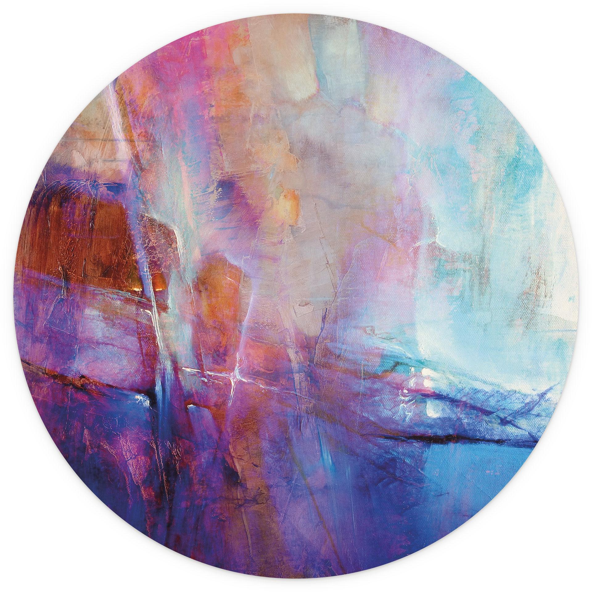 Fotobehang Abstracte kustlijn in violet - Schmucker - Rond - zelfklevend/niet-geweven