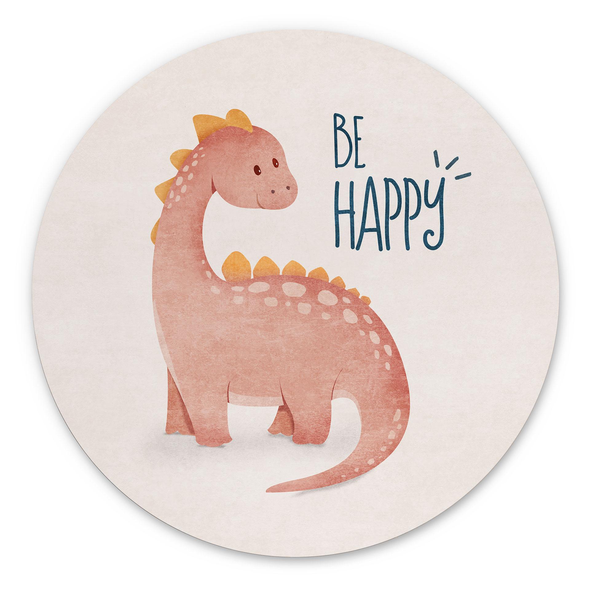 Vægcirkel Dino Be Happy - Brachiosaurus - Tunaboylu – print på aluminium (Alu-Dibond)