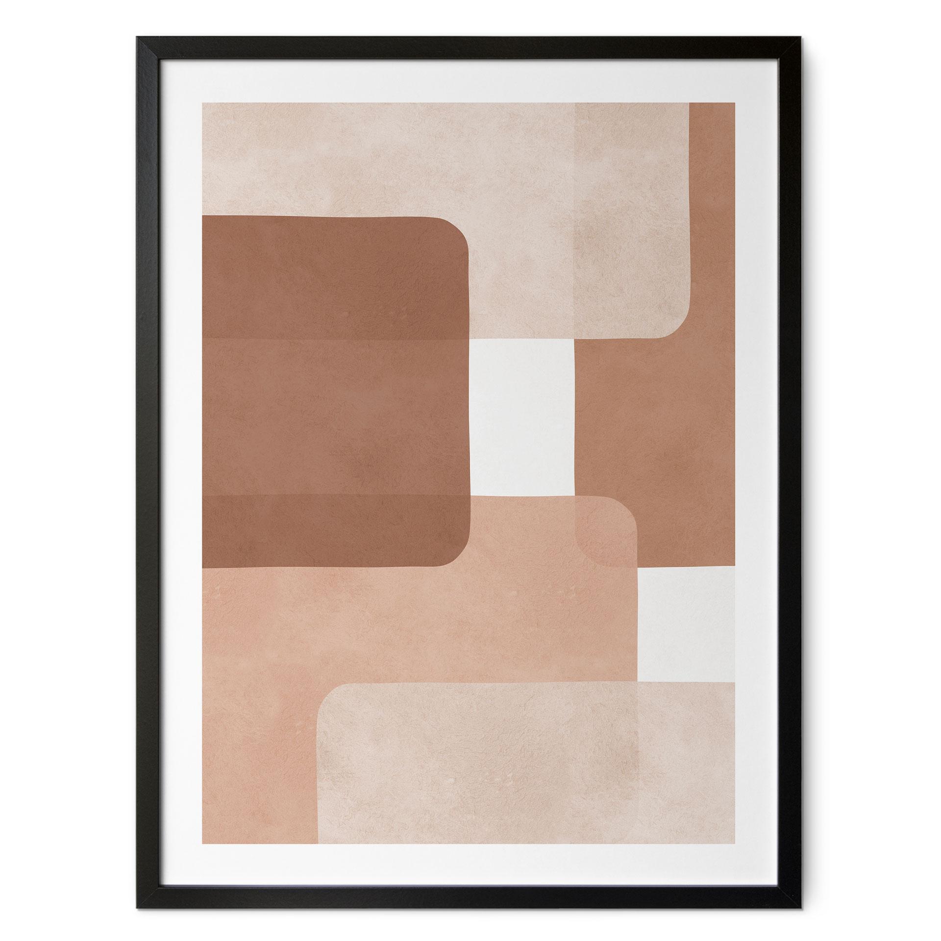 Boho-abstraktionsplakat i beige-brun - Costa