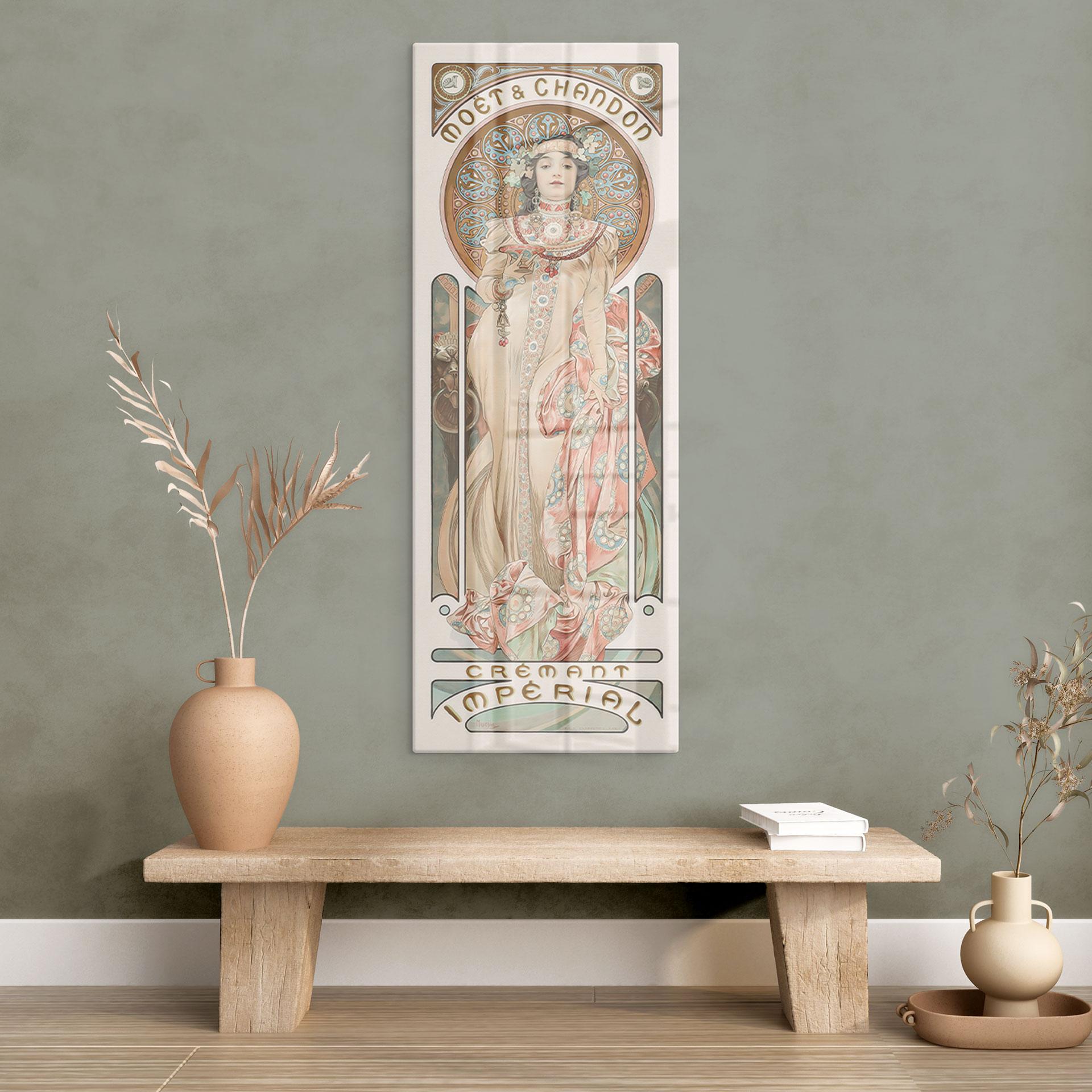 Glasbild Mucha - Moët and Chandon: Dry Imperial -