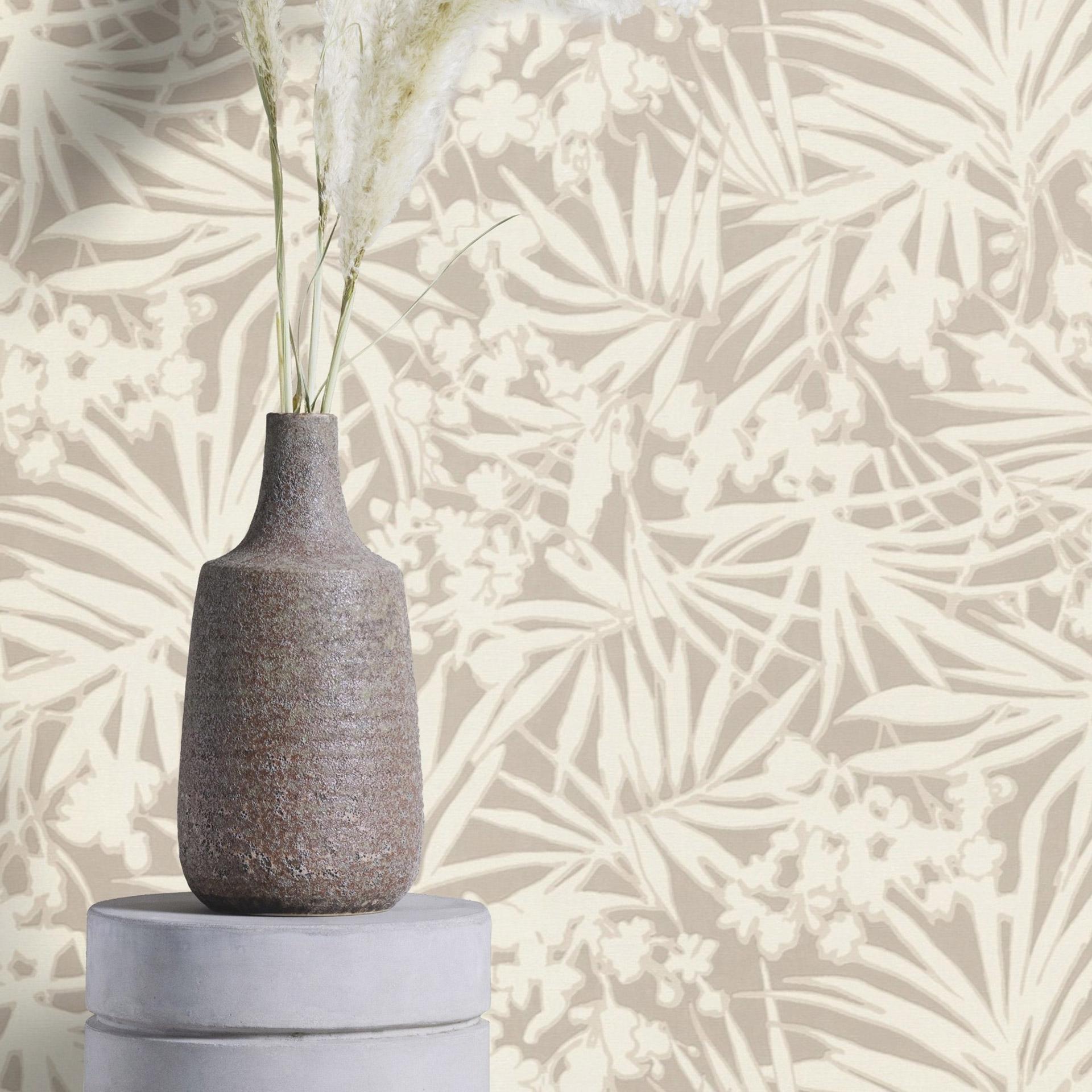 Blomstertapet, Paraiso beige ikke-vævet tapet