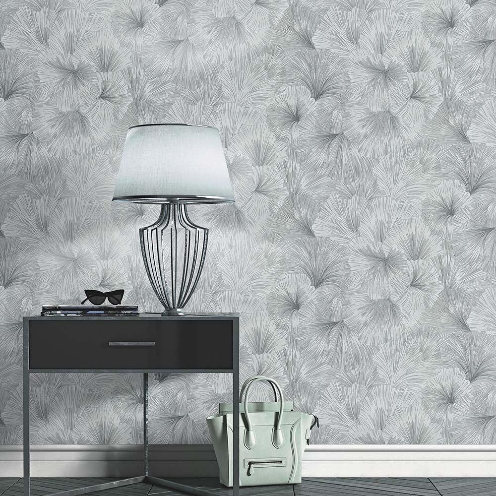 Bladtapet, mønstret tapet Fashion for Walls 4 af Guido Maria Kretschmer grå
