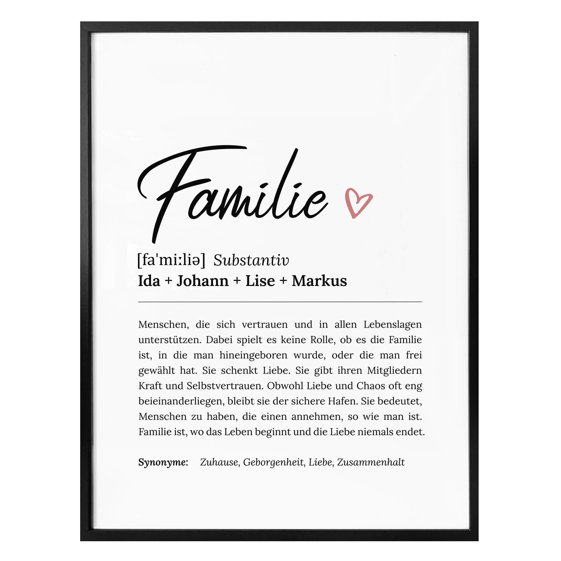 Personalisiertes Poster Definition - Familie
