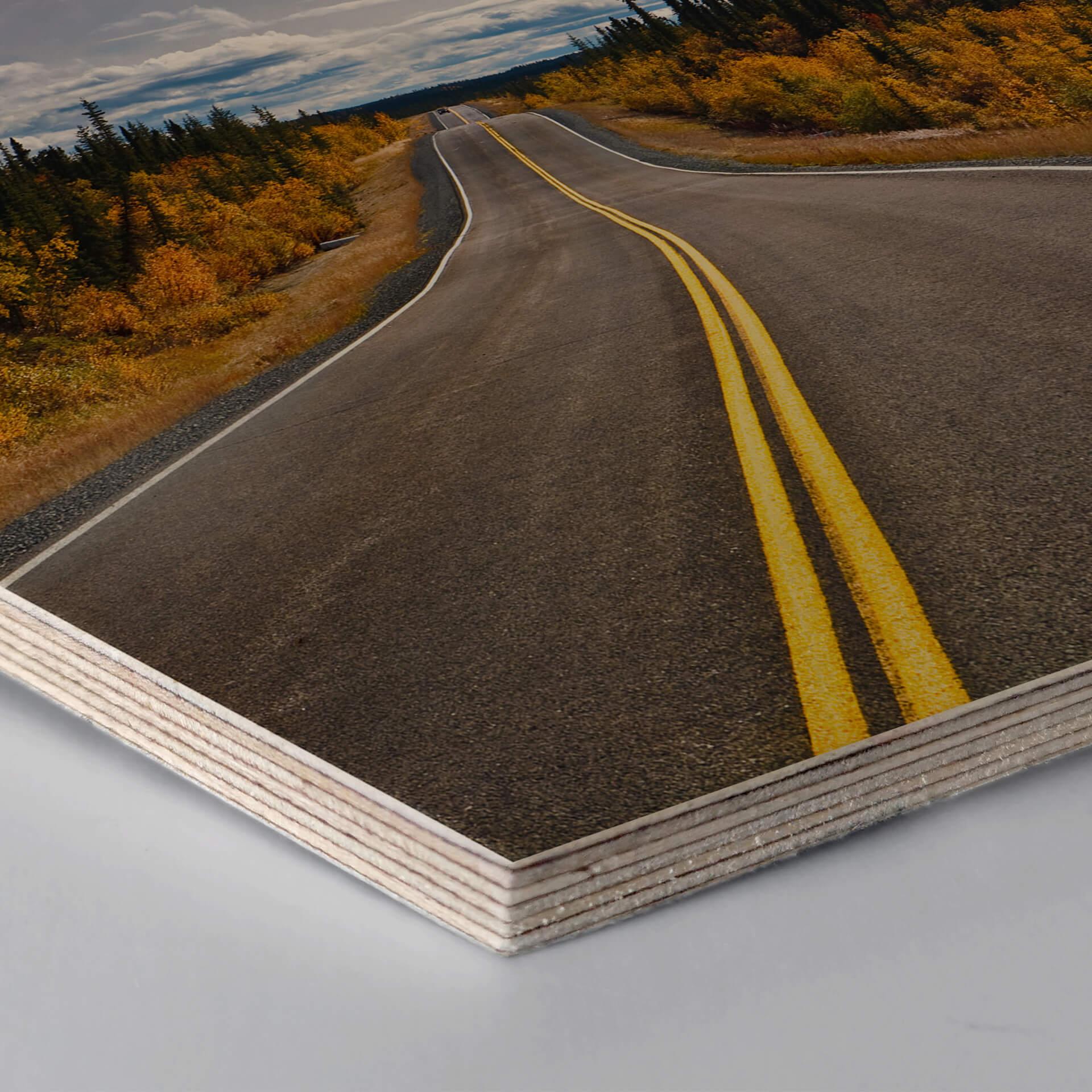 Hexagon - Holz Birke-Furnier - Road Trip