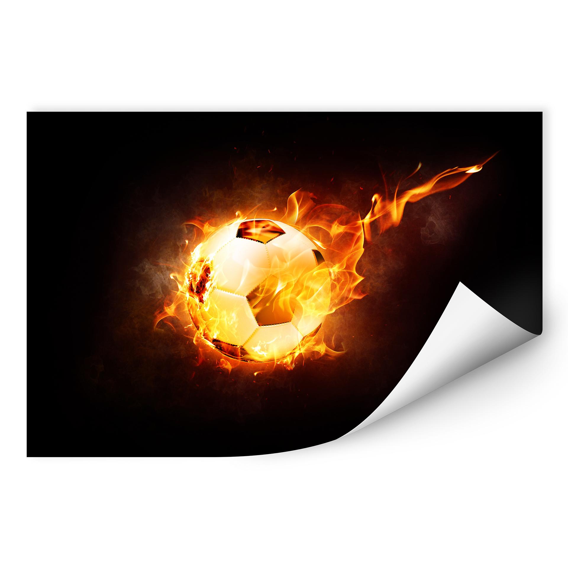 Wallprint Fußball in Flammen