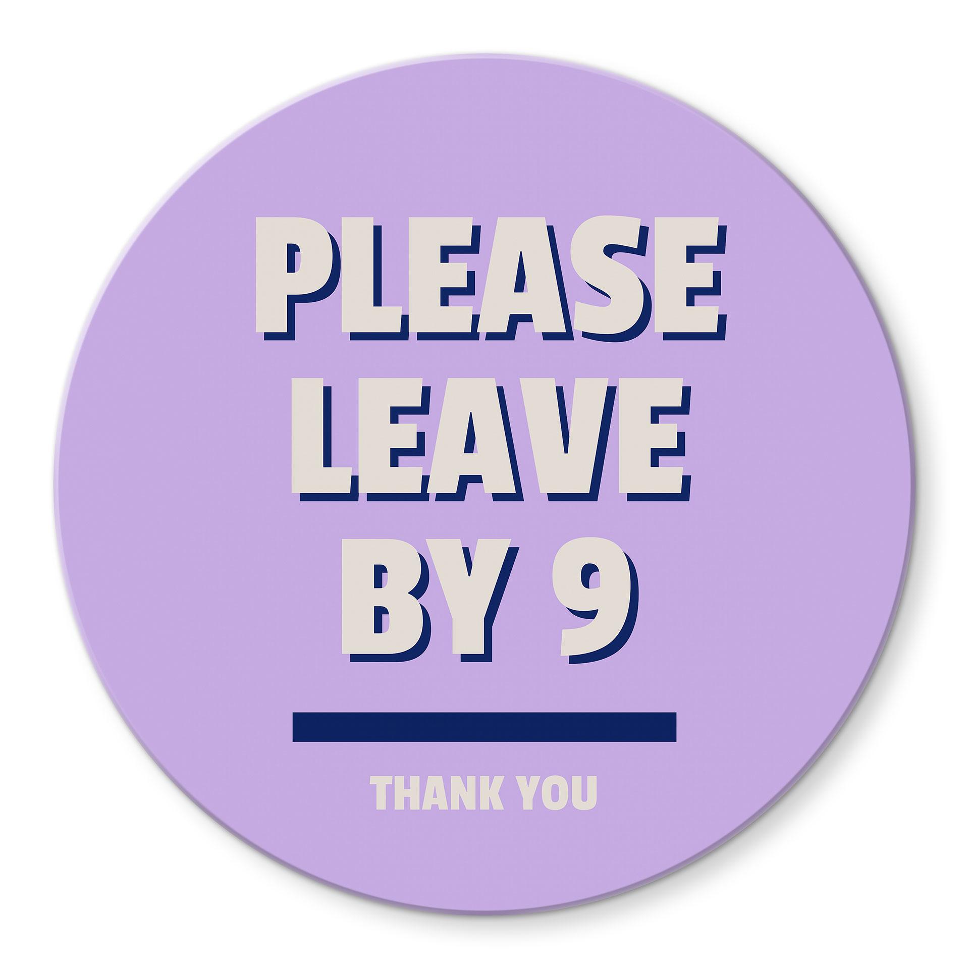 Glasbillede - Please leave by 9 - Fritsch