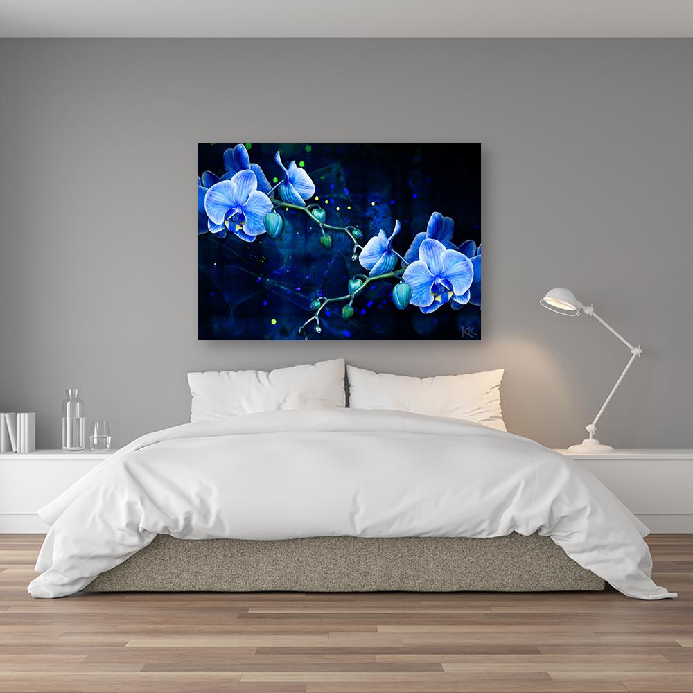Canvasbillede, Blå orkidéblomst