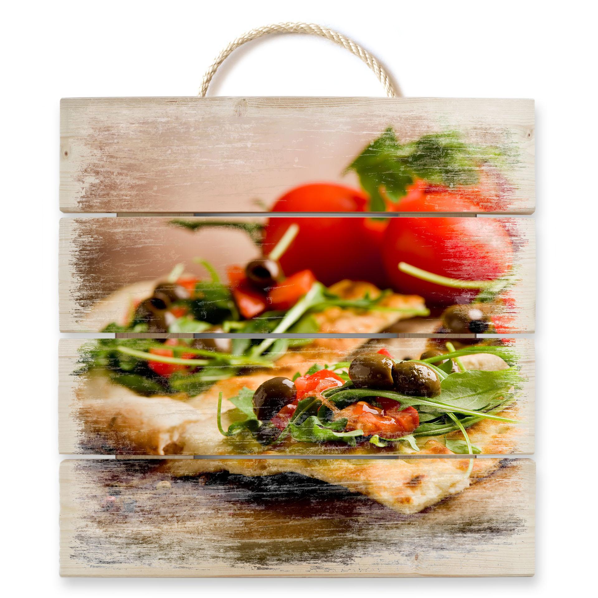 Cuadro de madera Pizza all'Italiana - 40x41,5 cm