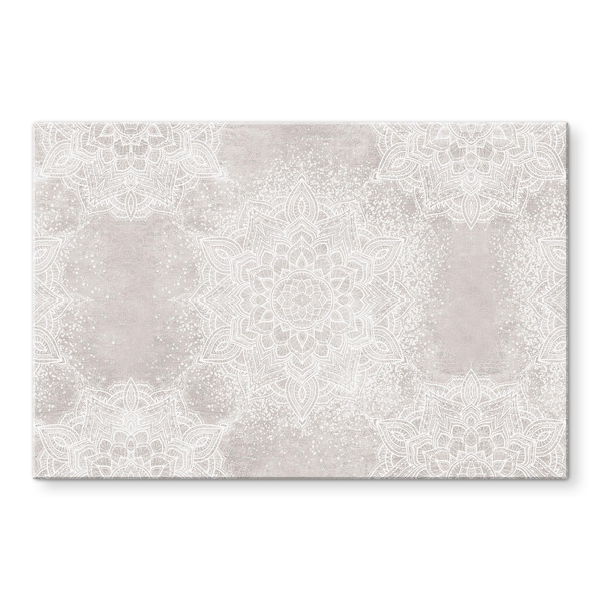 Stænkplade Blød mandala på grå-beige - Bloomery Decor