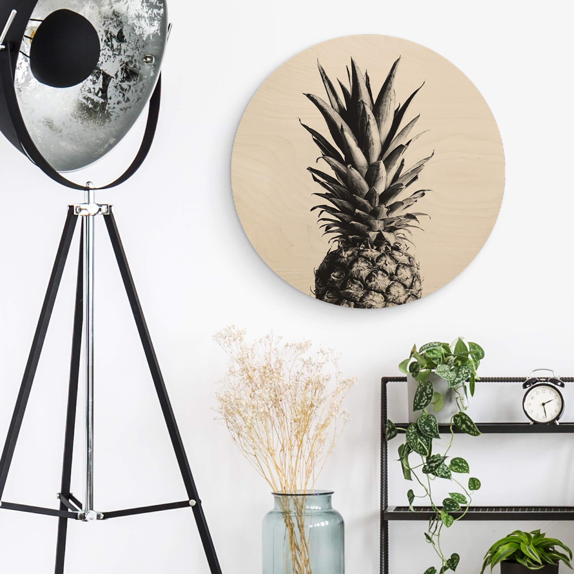 Obraz drewniany 1X Studio - Ananas - Okrągły