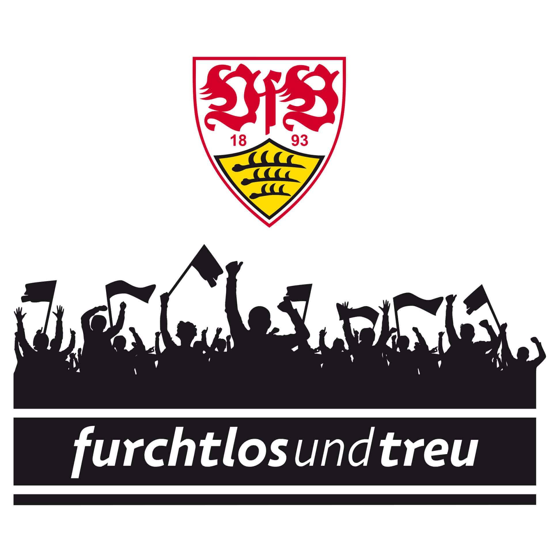 Wandtattoo VfB Stuttgart Fans mit Logo farbig