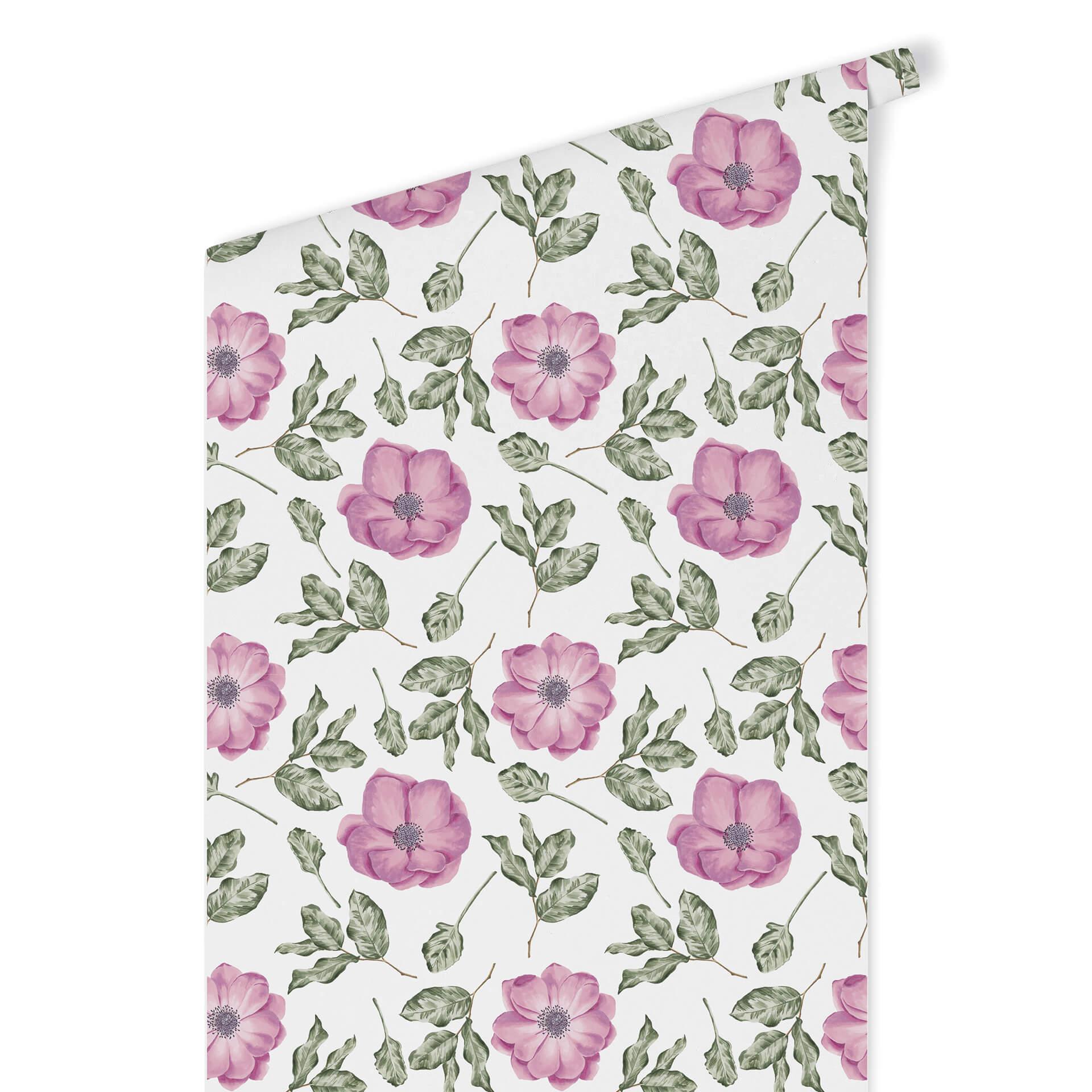 Patroonbehang – Aquarel Bloemen 05 – roze
