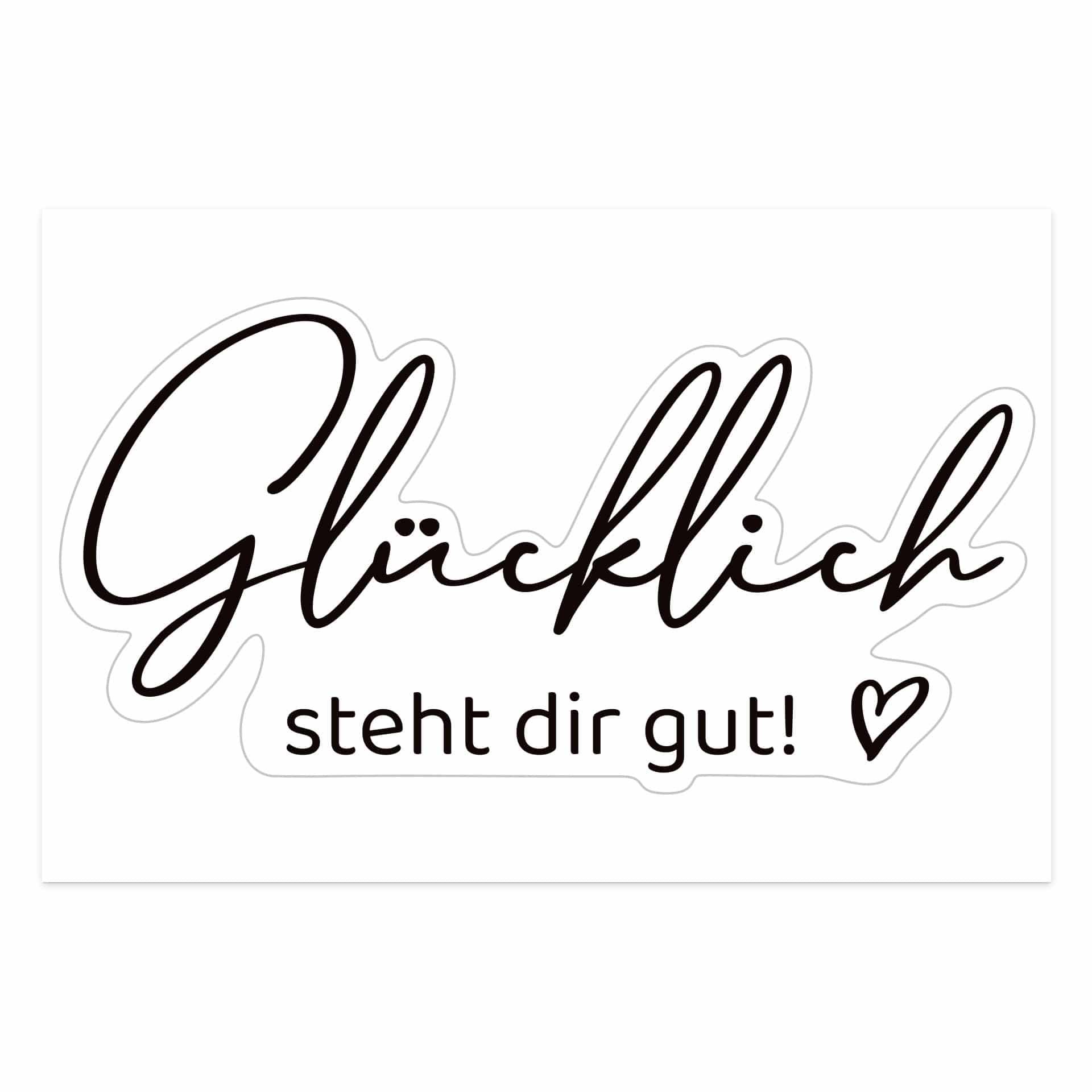 Spiegelsticker, Dekorativer Sticker Glücklich steht dir gut