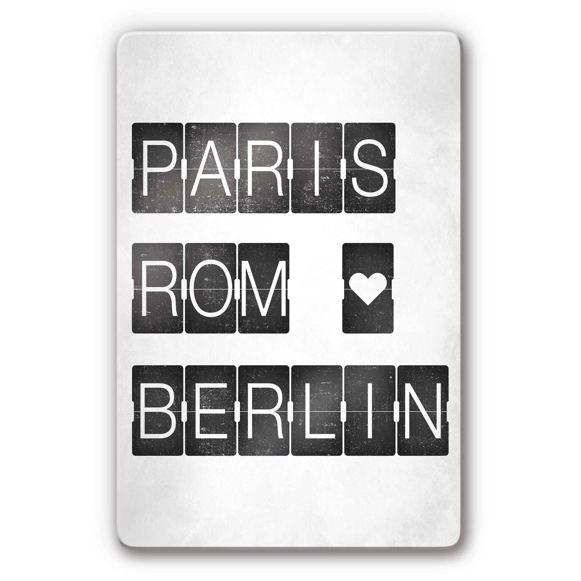 Tableau en verre - Paris, Rome, Berlin