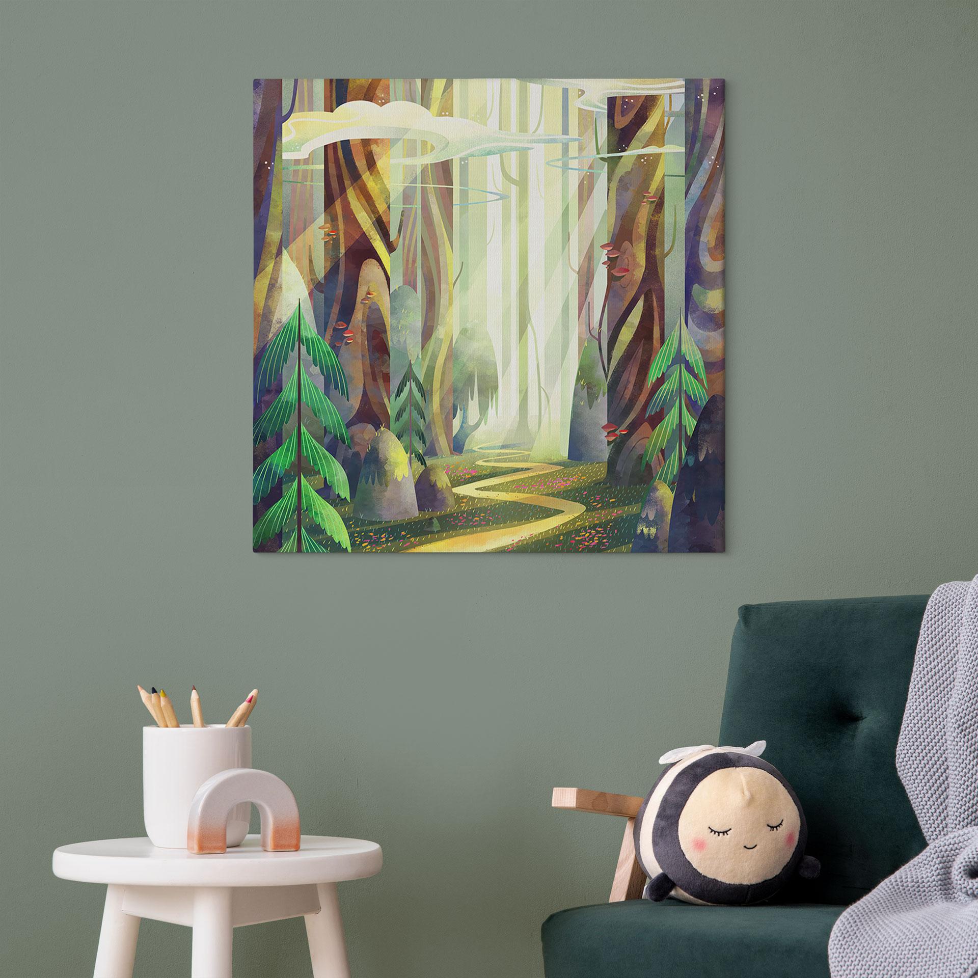 Canvasbillede Fortryllet skov i lyset - DigitalArtsi