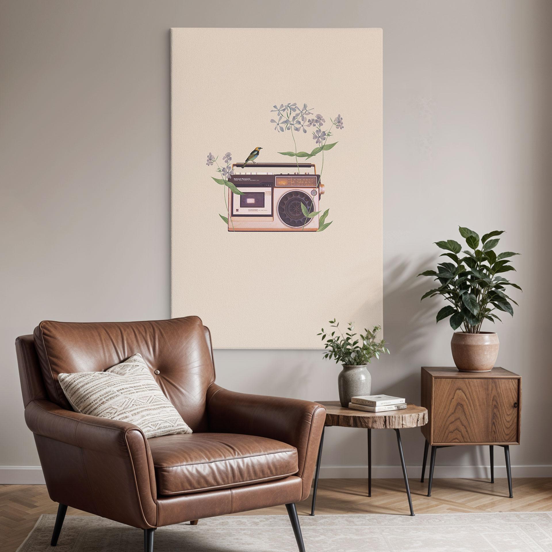 Leinwandbild Retro Radio floral - Frida Floral Studio