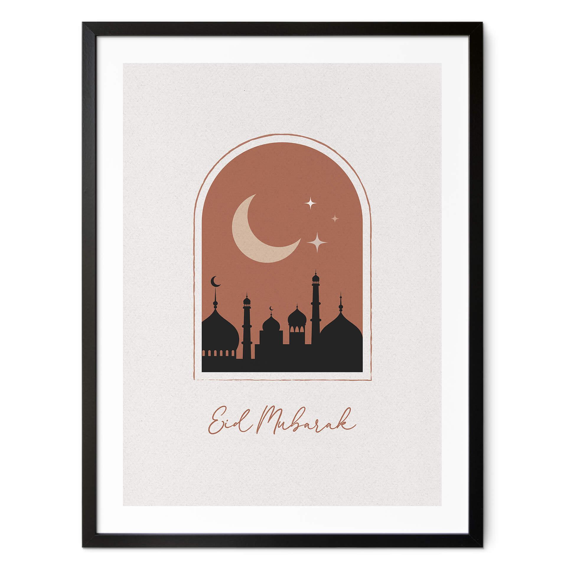 Póster Eid Mubarak de noche
