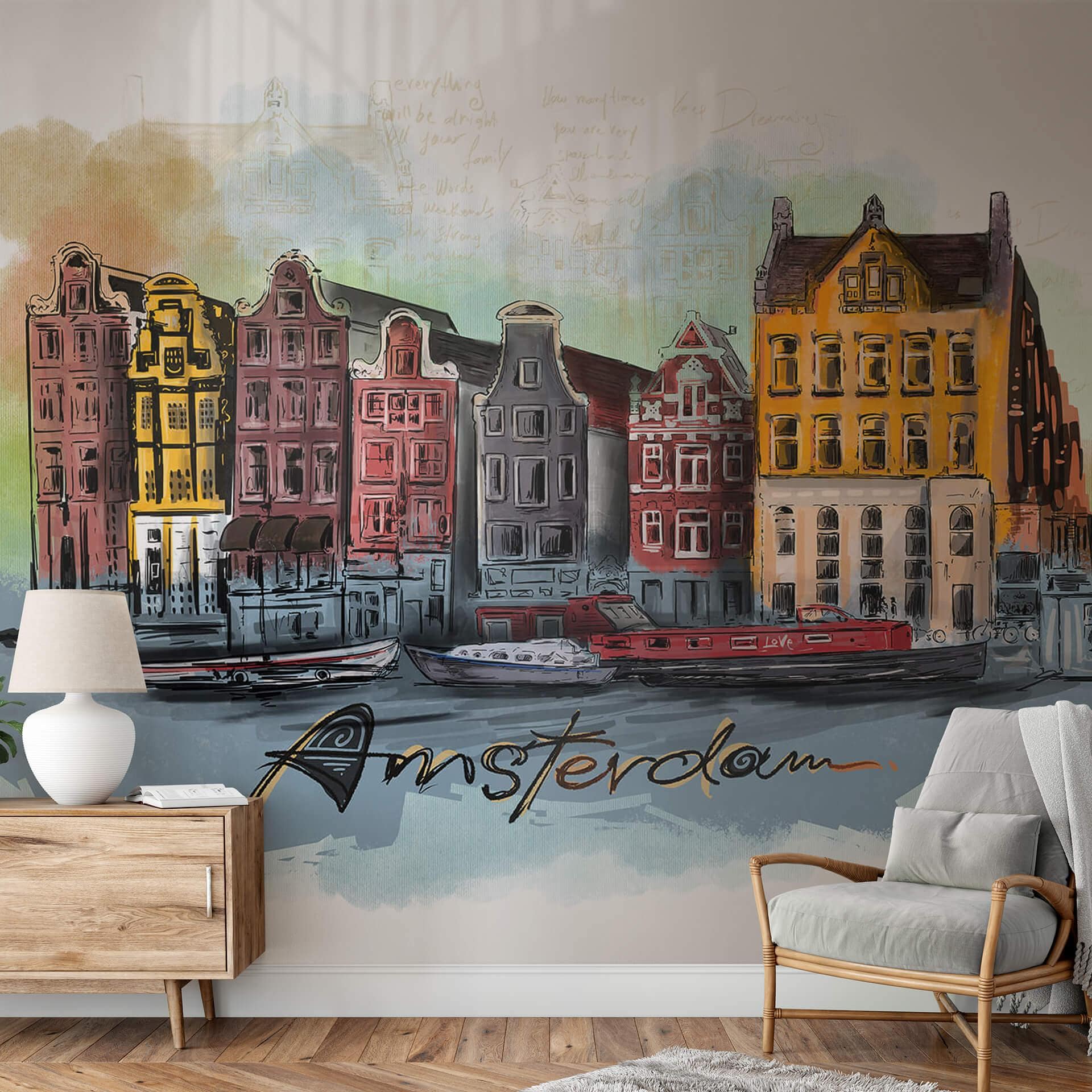 Fototapet Love your City - Amsterdam