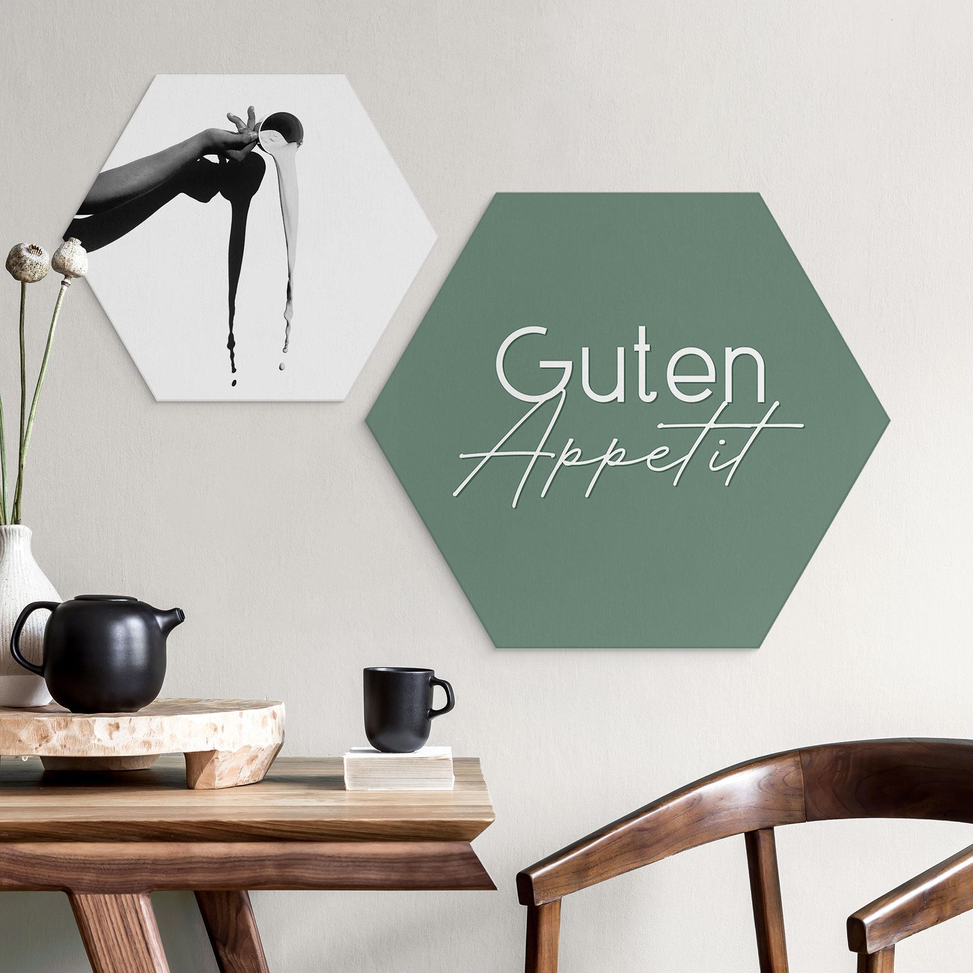 Hexagon Wandbild Guten Appetit - Alu-Dibond