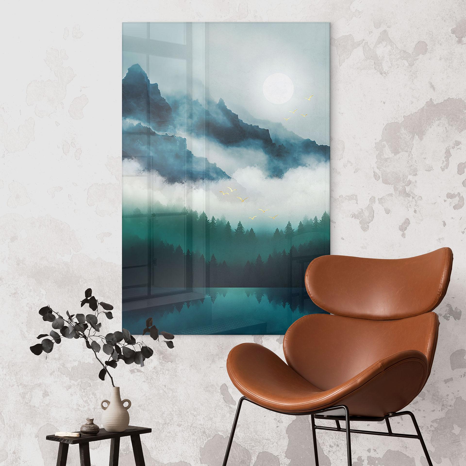 Akrylbillede Tåget landskab om natten - SpaceFrog Designs