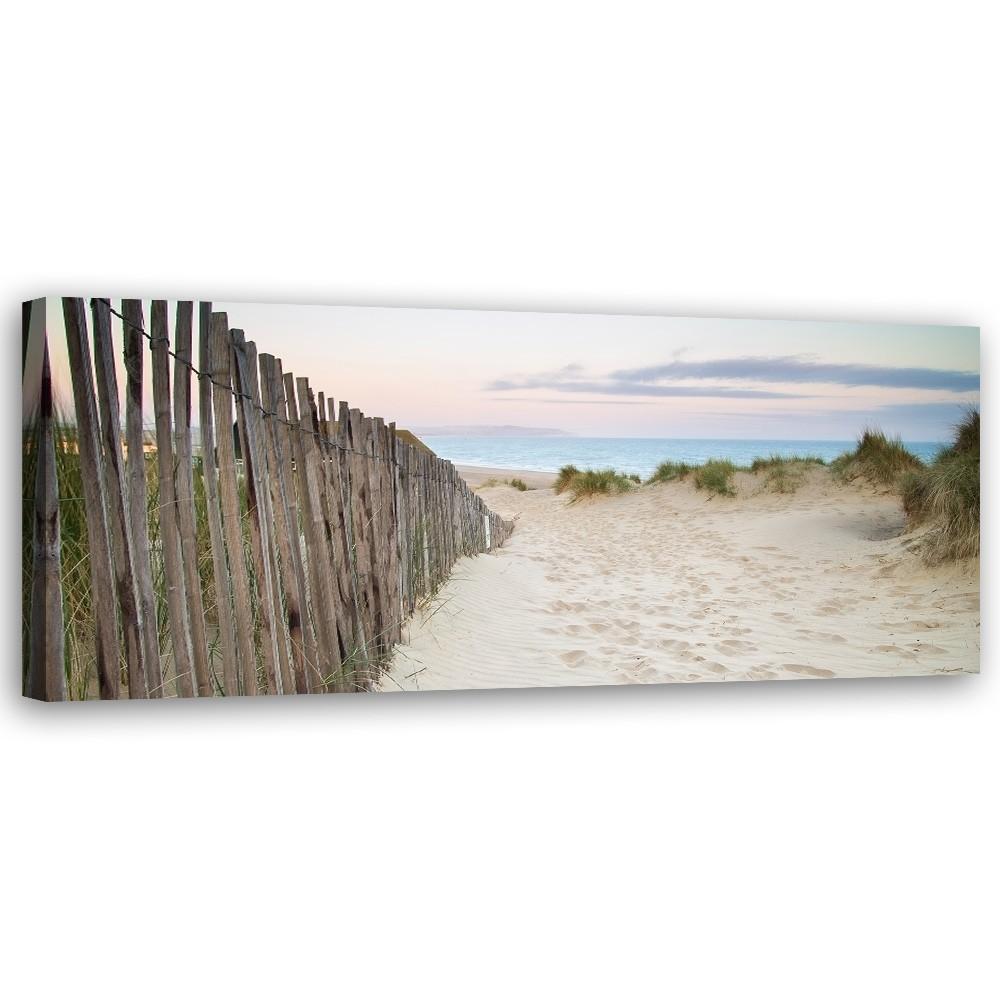 Canvasbillede, strand efter solnedgang