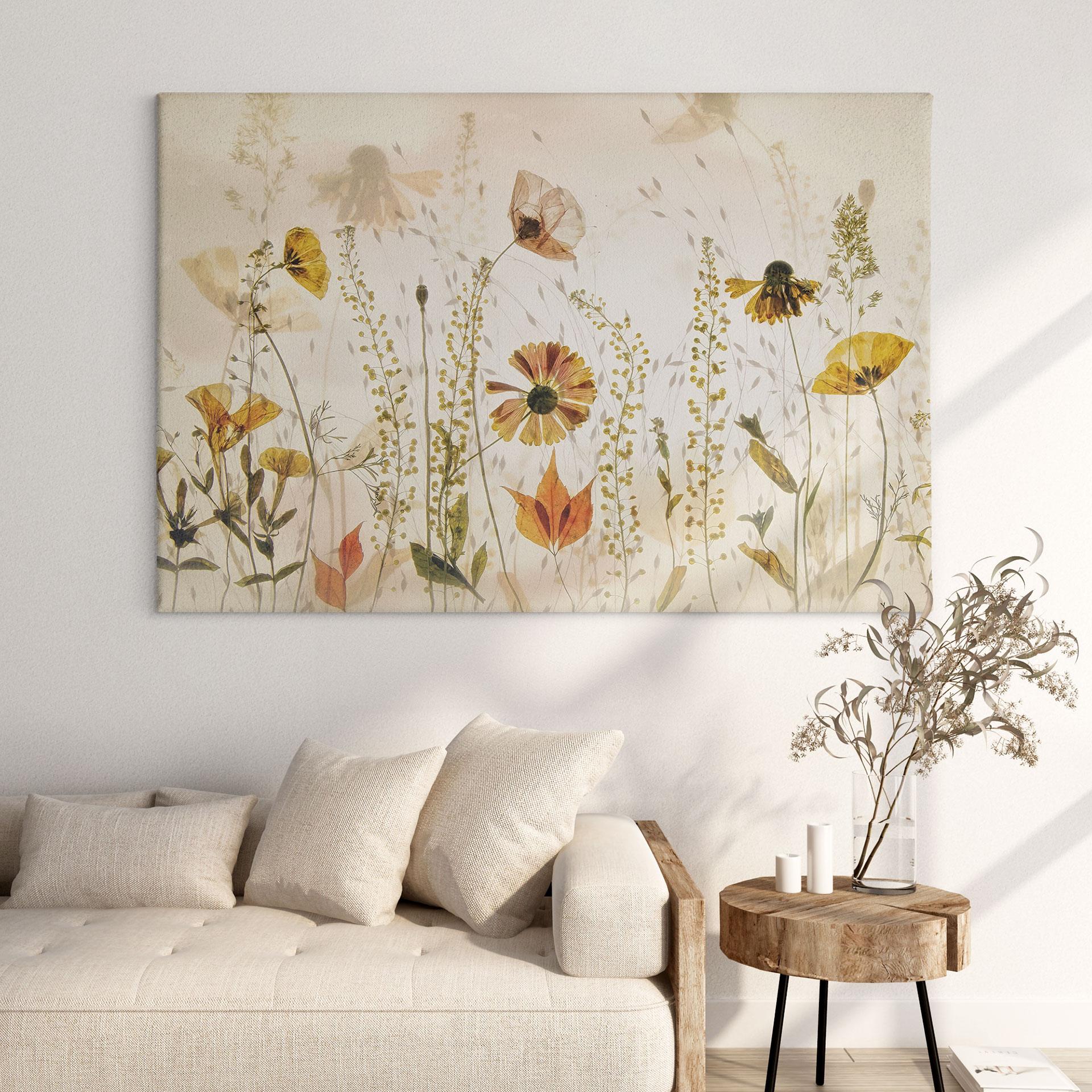 Canvasbillede Vilde engblomster i sollyset - Talen