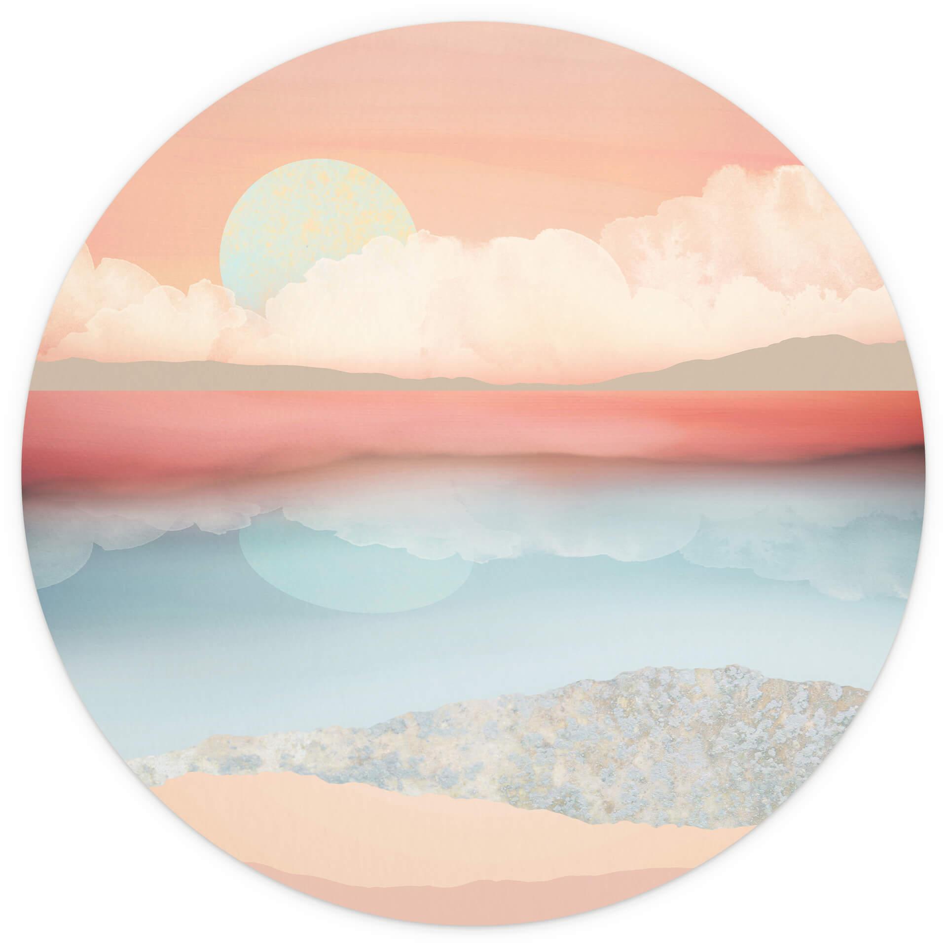 Fotobehang SpaceFrog Designs - Mintkleurige maan - Rond - vliesbehang/zelfklevend vliesbehang