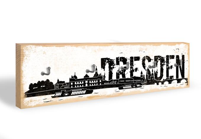 Schlüsselbrett Dresdener Skyline + 5 Haken