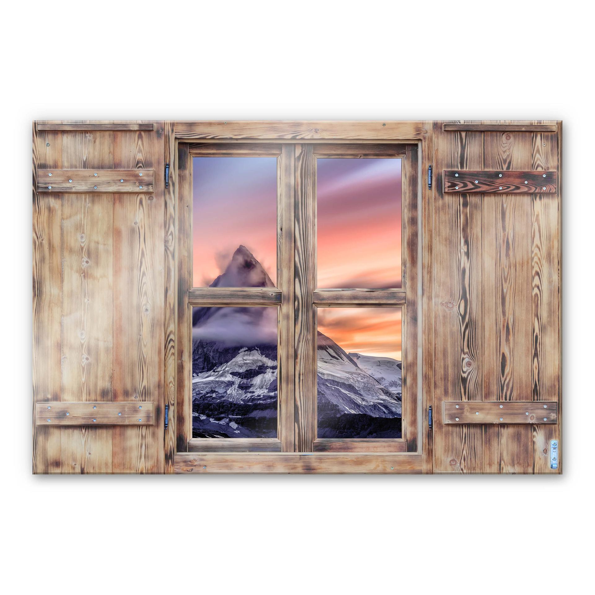 Trompe L'oeil op glas - Top op the Mountain