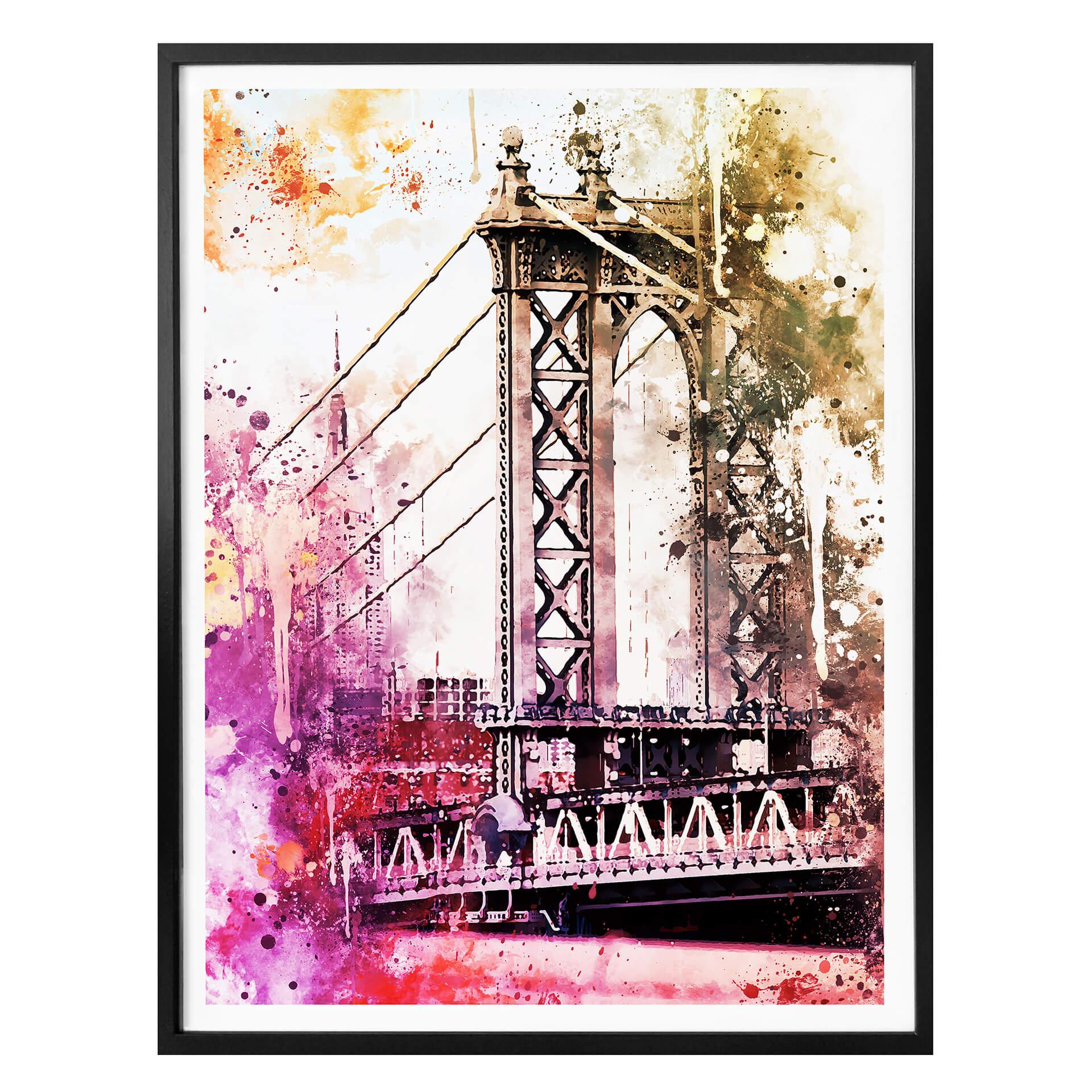 Poster Hugonnard - Akvarell: New York Bridge