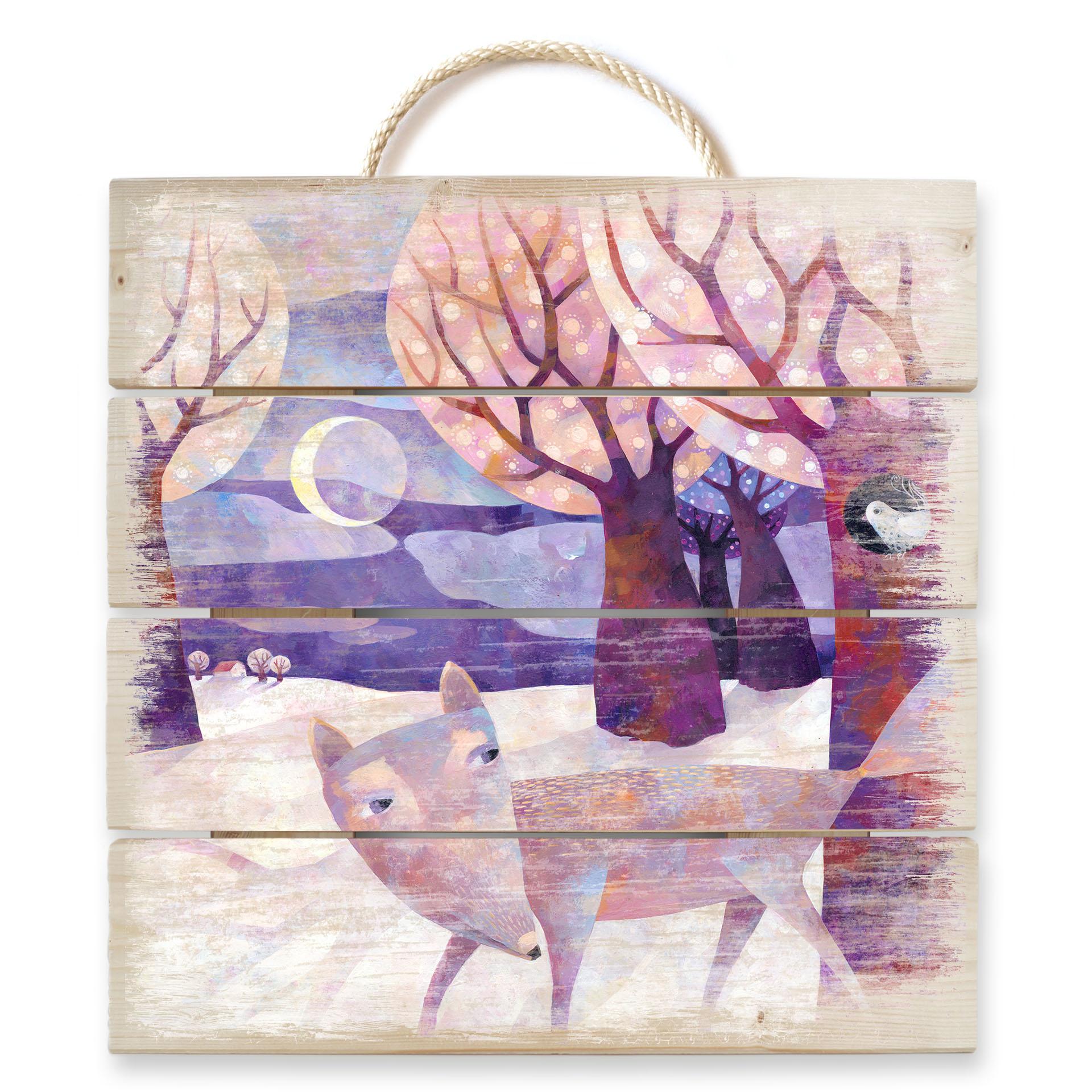 Obraz drewniany Blanz - Zimowy las - 40x41,5 cm