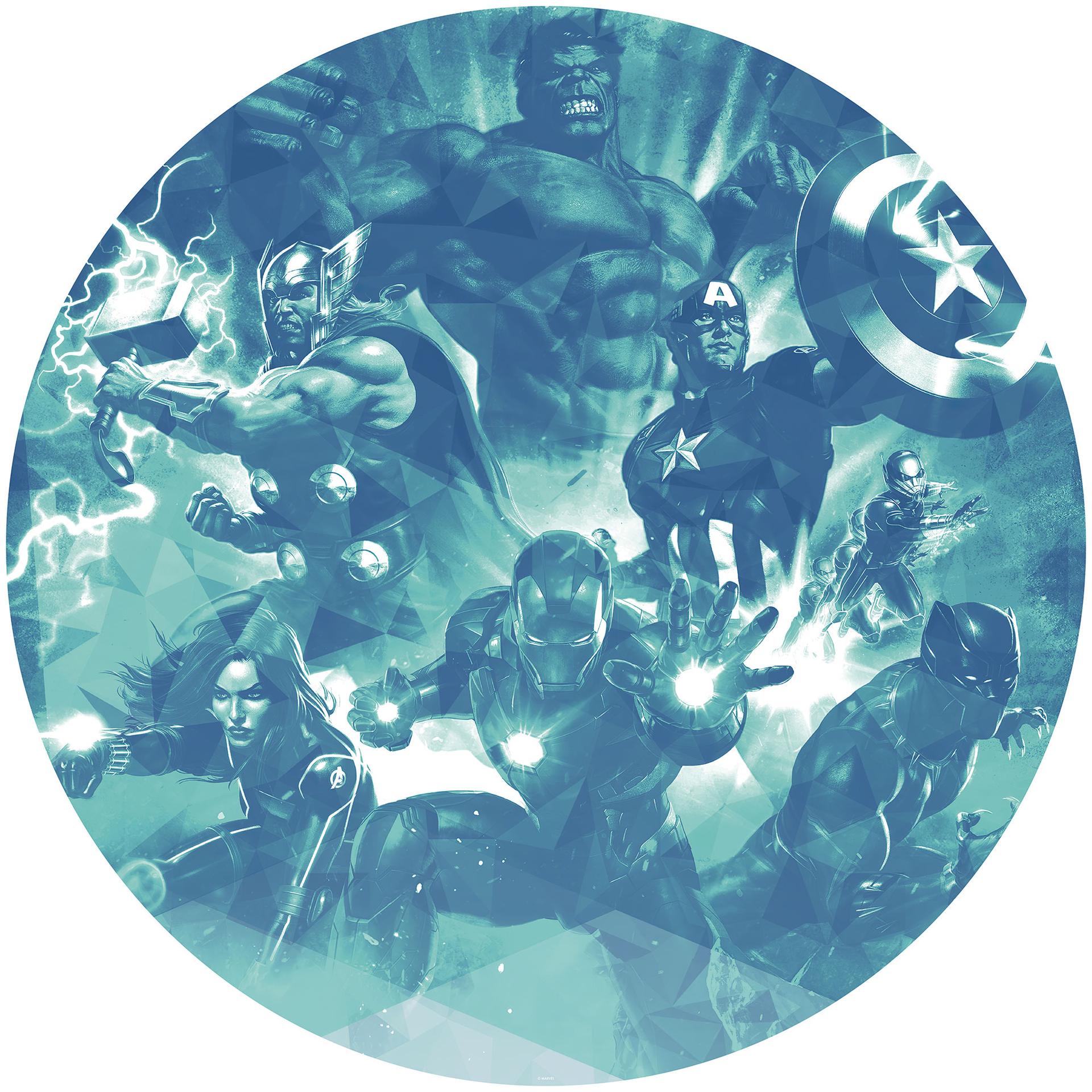 Selvklæbende non-woven tapet - Avengers Blue Power - 125 x 125 cm