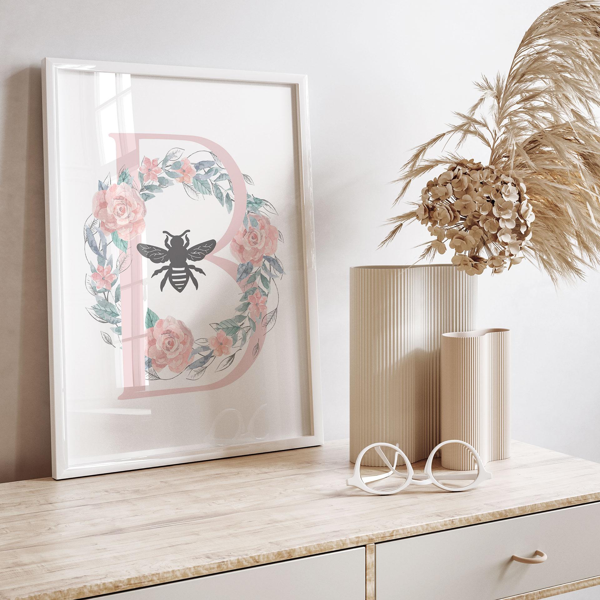 Plakat Bi med blomsterkrans - inspireret af Bridgerton