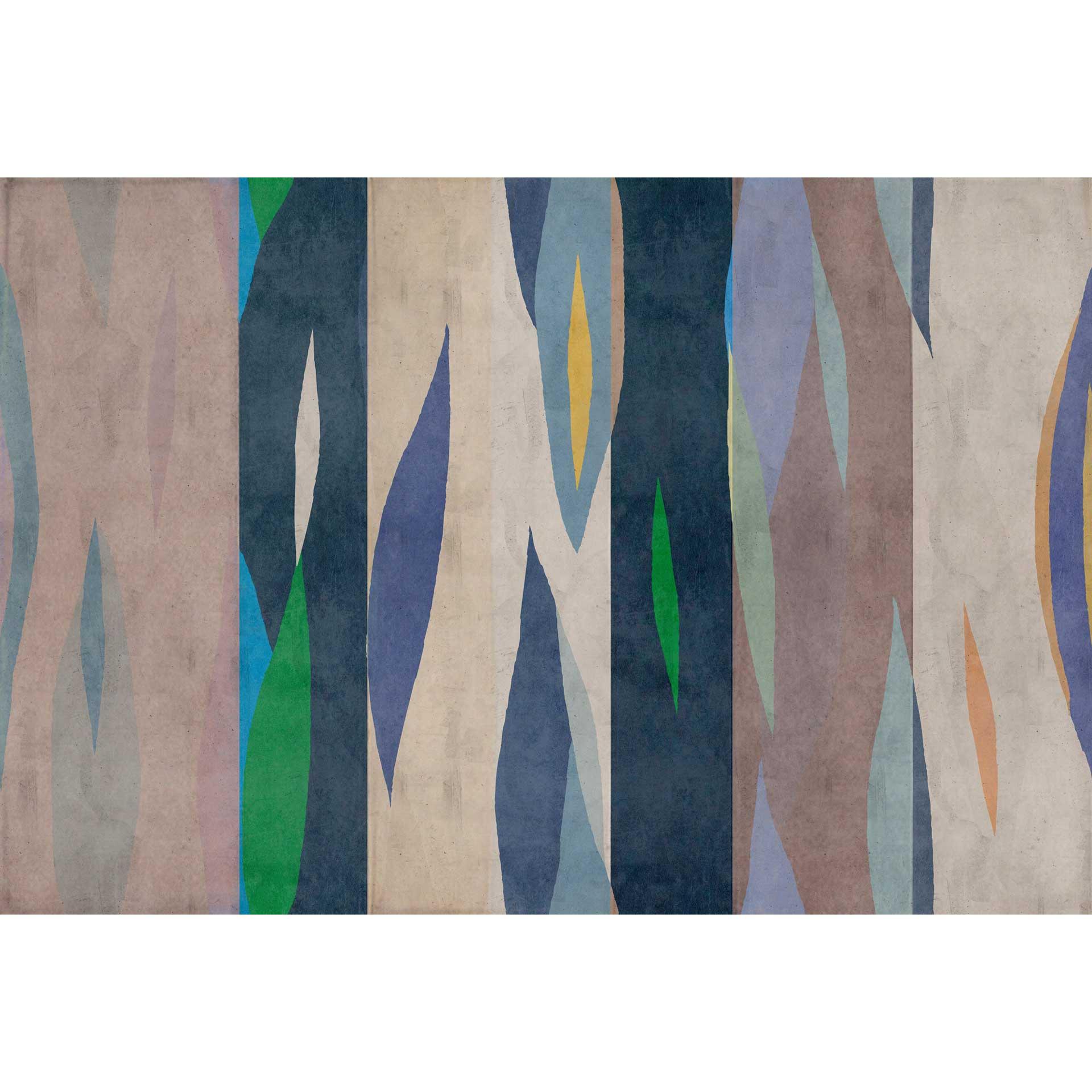 Abstracte kunstbehang muurschildering met kleurenspel - modern vliesbehang
