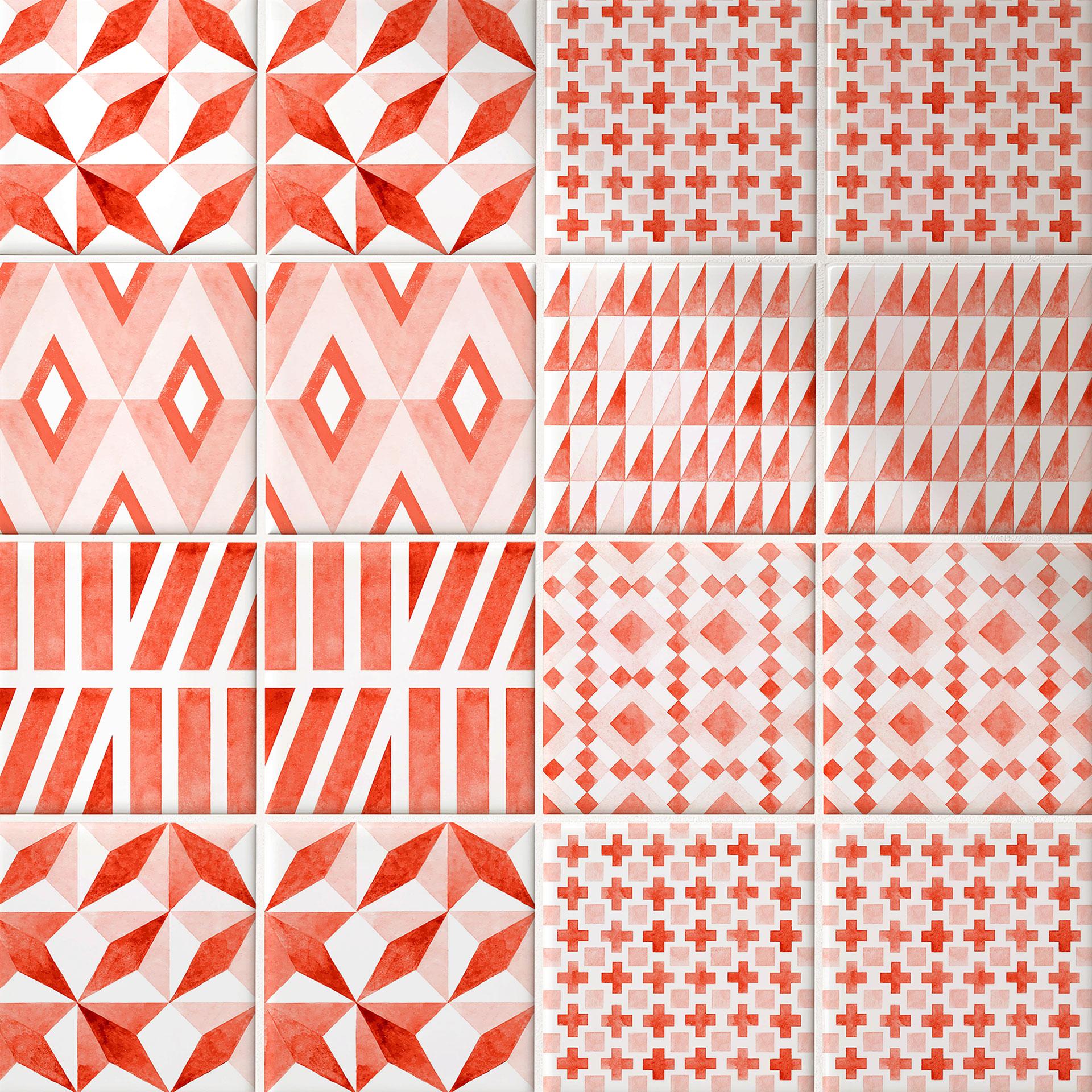 Azulejos Adhesivos Acuarela - juego coral - lote de 12