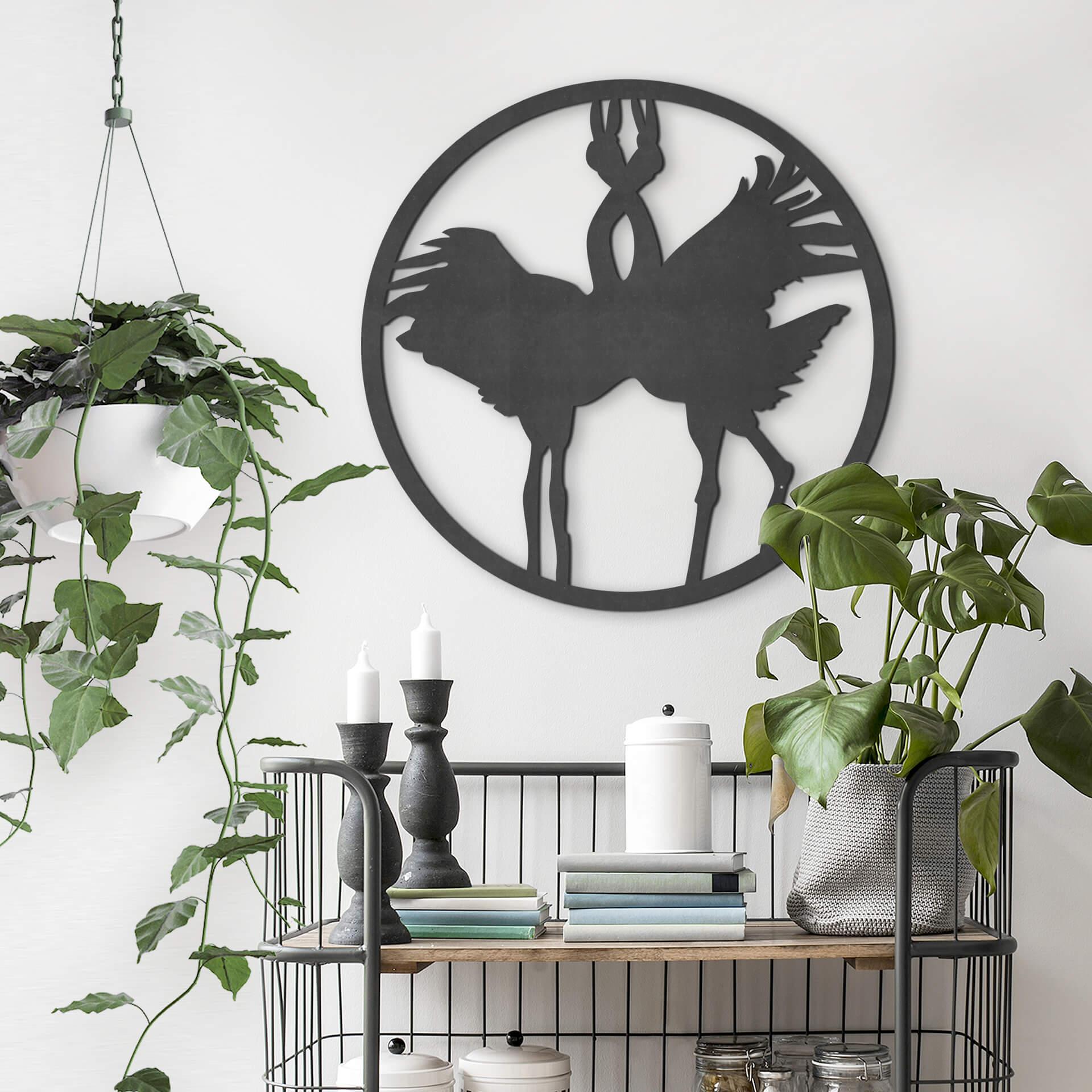 MDF - Decoración en madera - Pareja de grullas