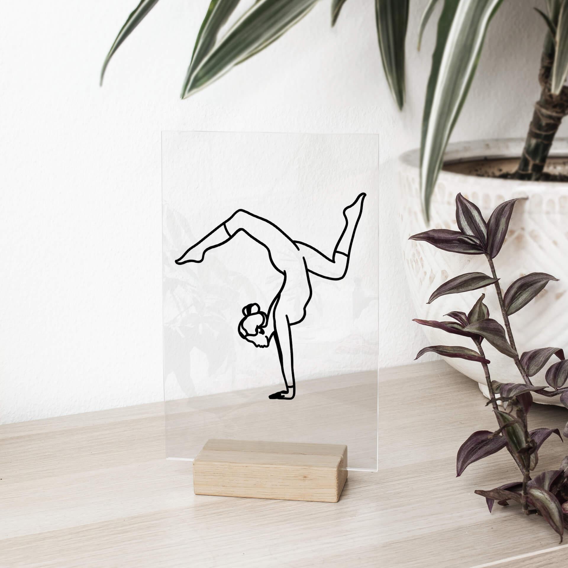 Acrylglas Tafeldecoratie Yoga - Handstand