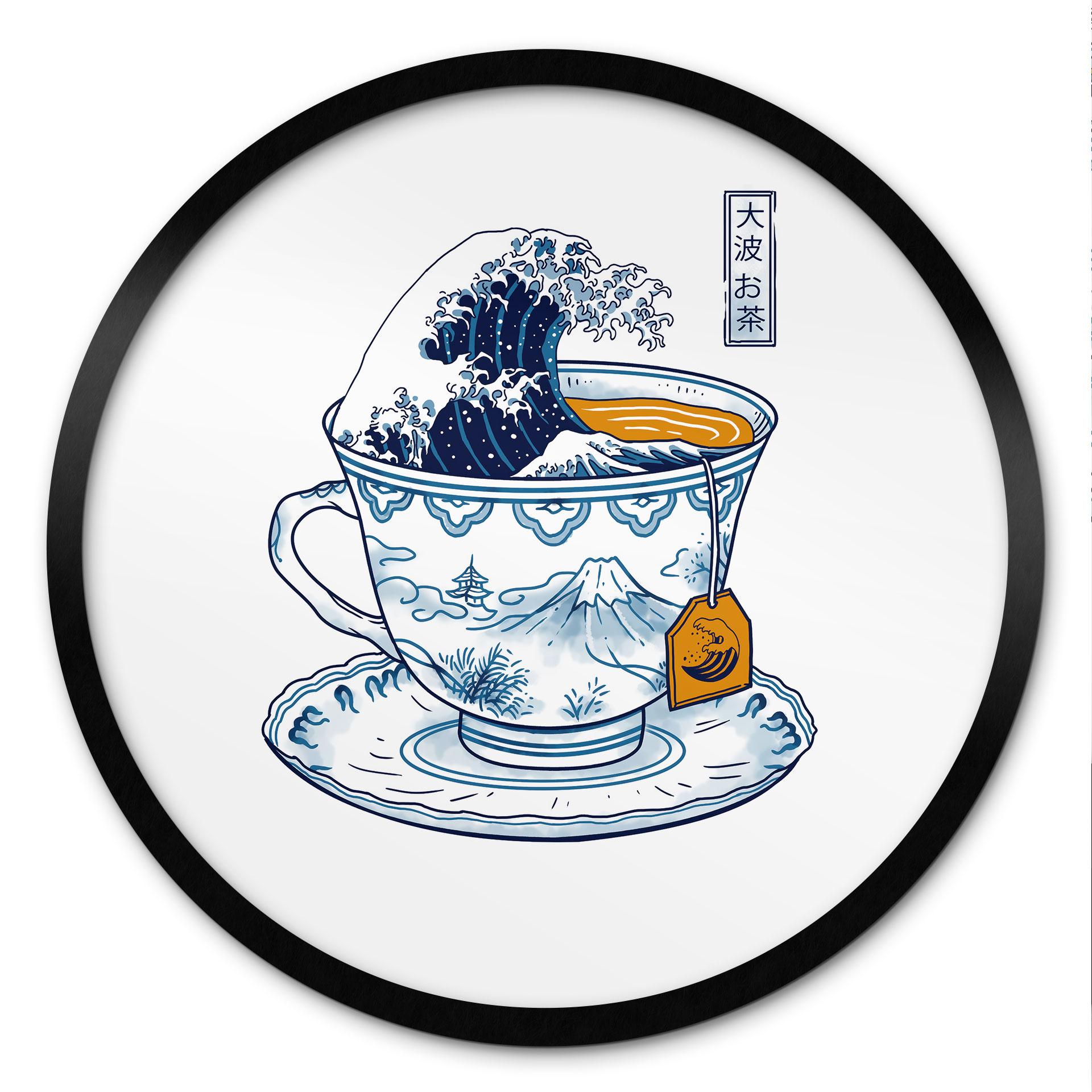Poster Grote Golf-thee in Hokusai-stijl - Trinidad - Rond