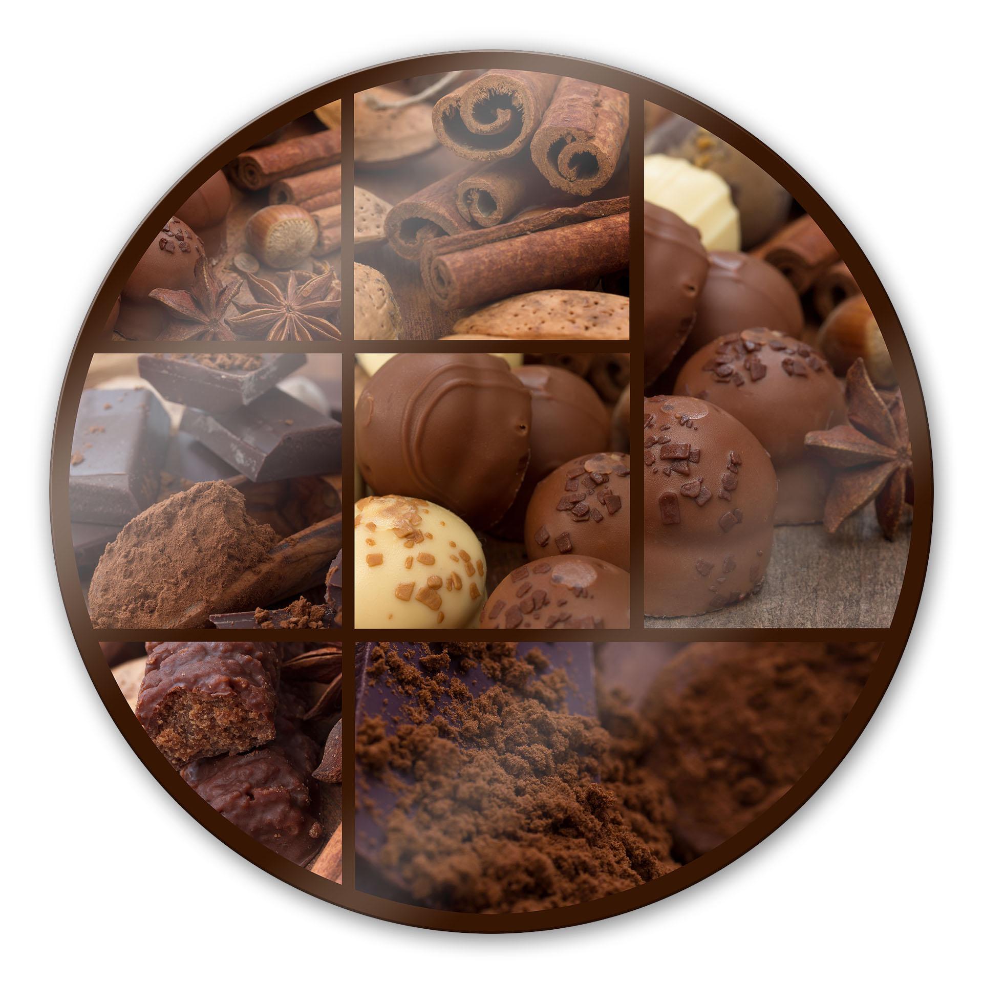 Glasbillede - Chokolade Drøm - Rund