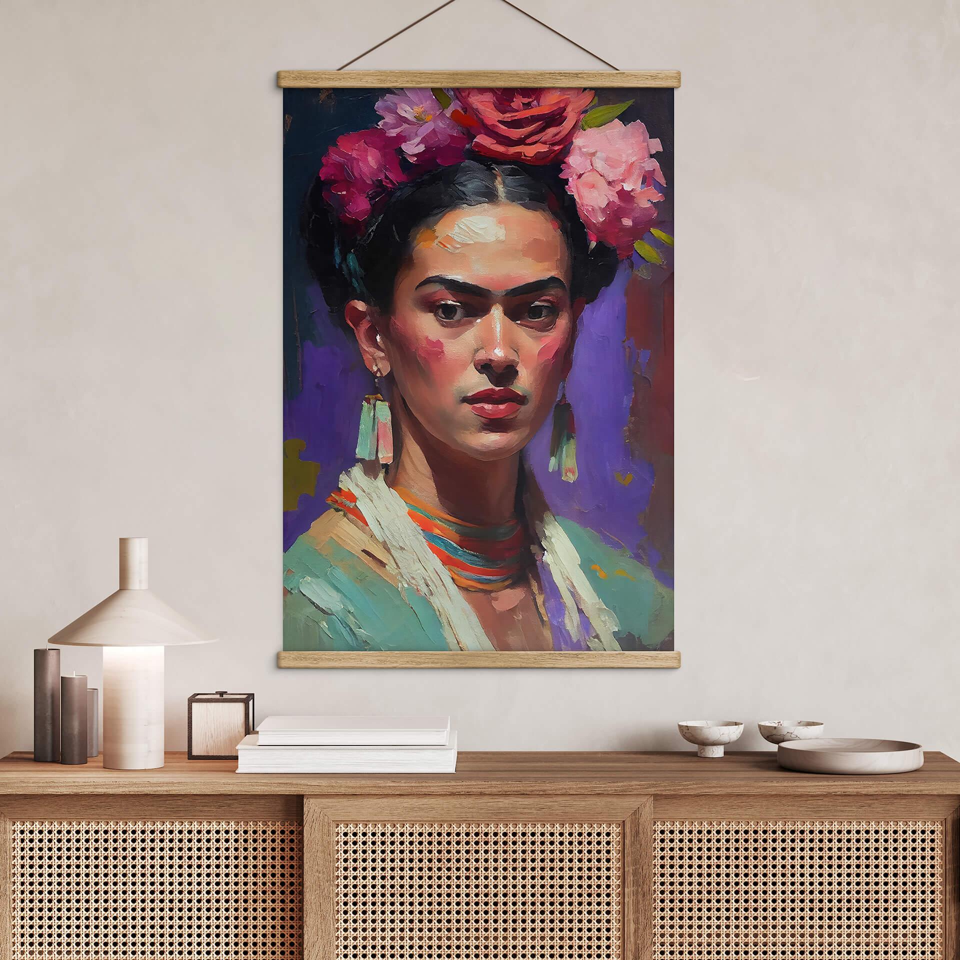Obraz tkaniny Treechild - Portret Fridy Kahlo