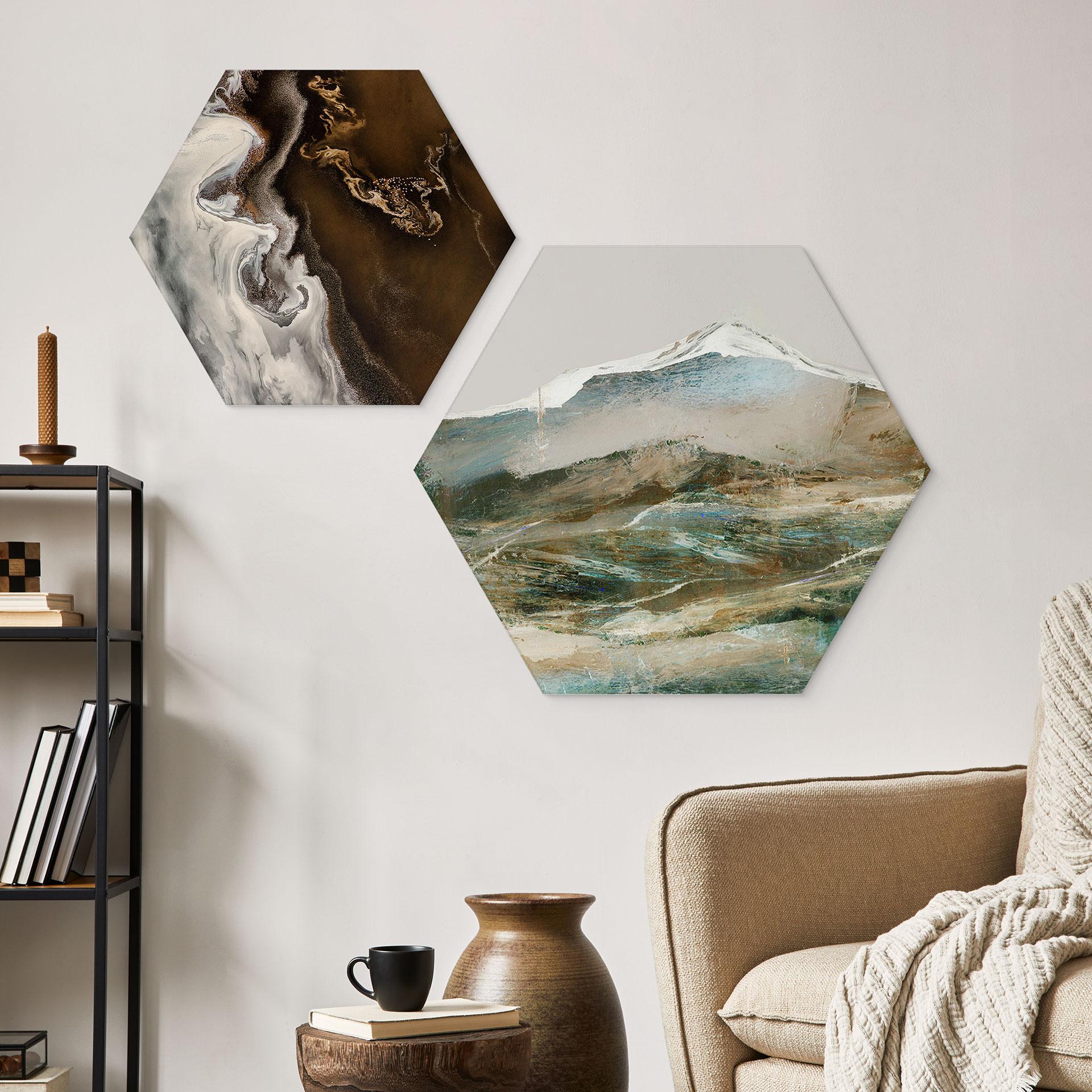 Hexagon Dibond Abstrakte bjerge - Hobday