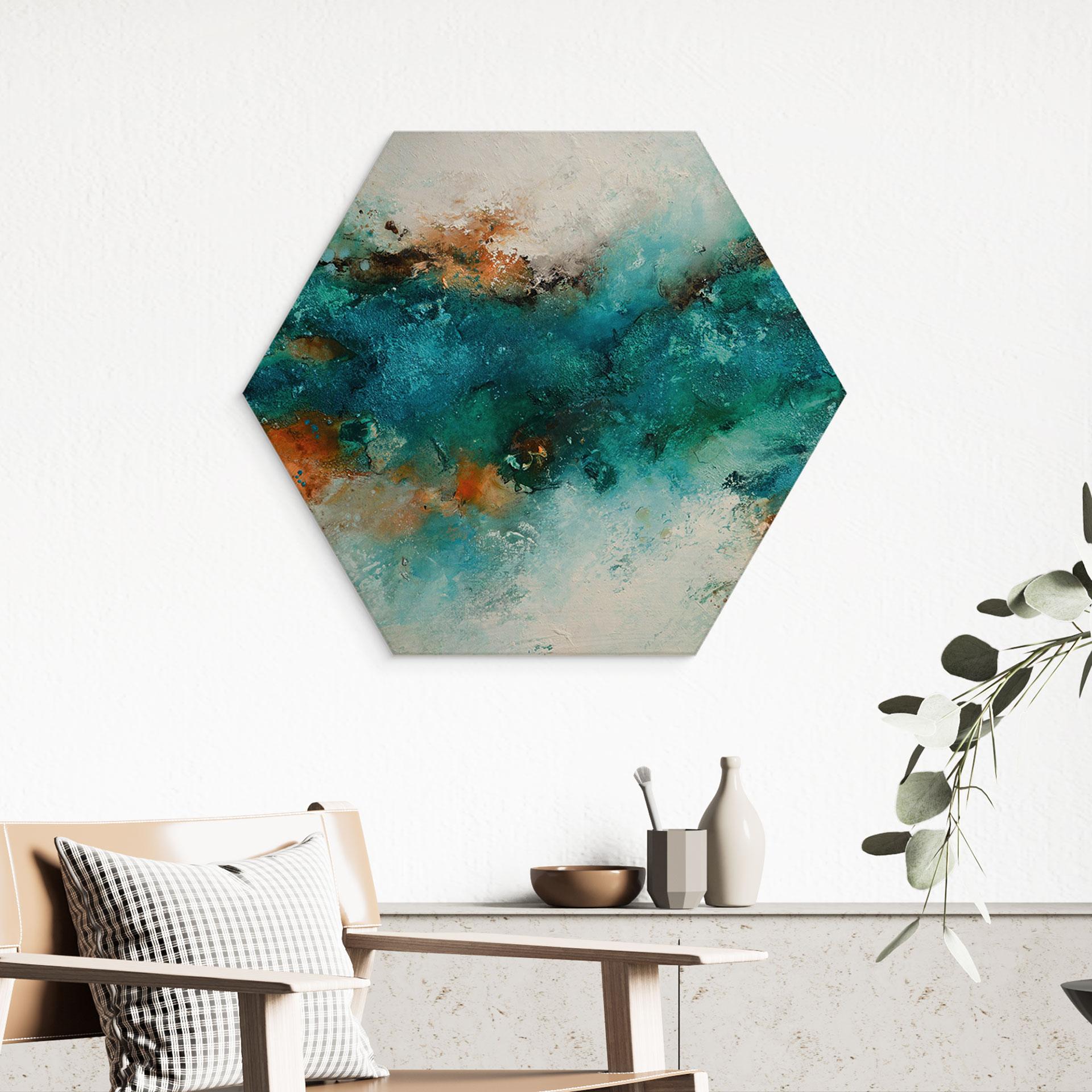 Hexagon Holzbild Gefrorenes Wasser - Fedrau