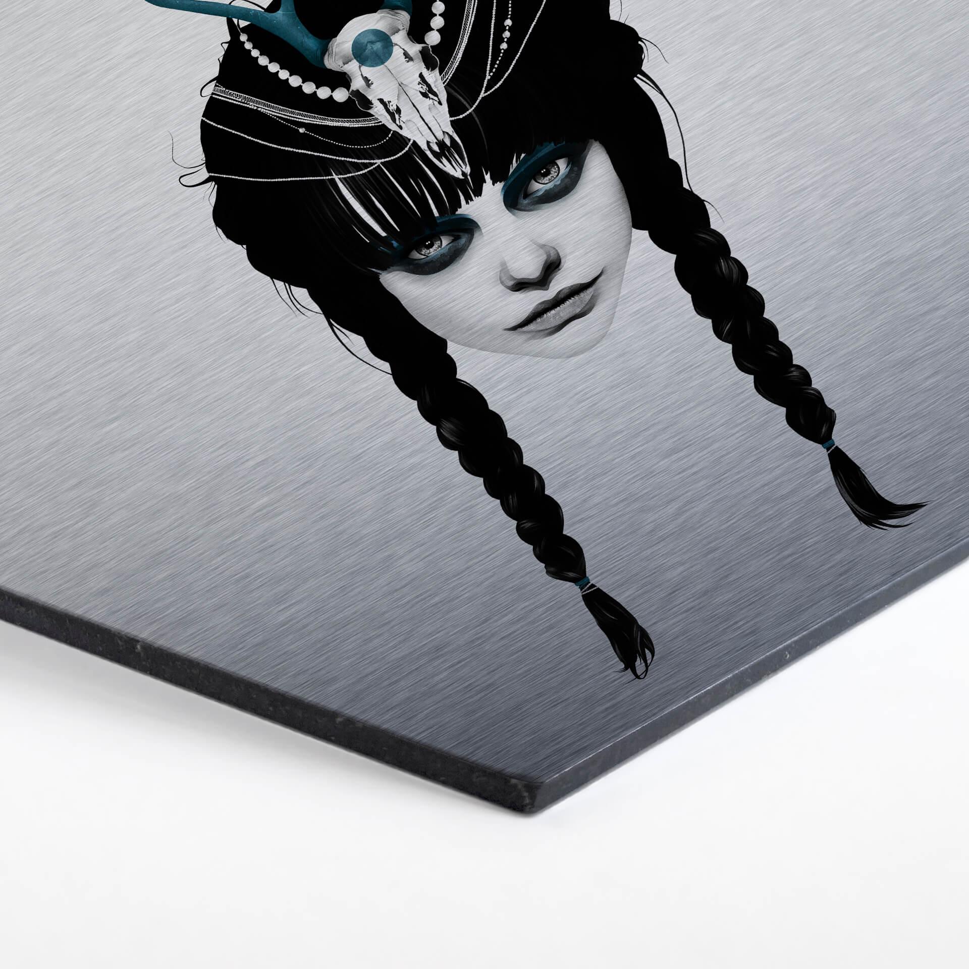 Hexagon Alu-Dibond Zilvereffect - Ireland - Wakeful Warrior