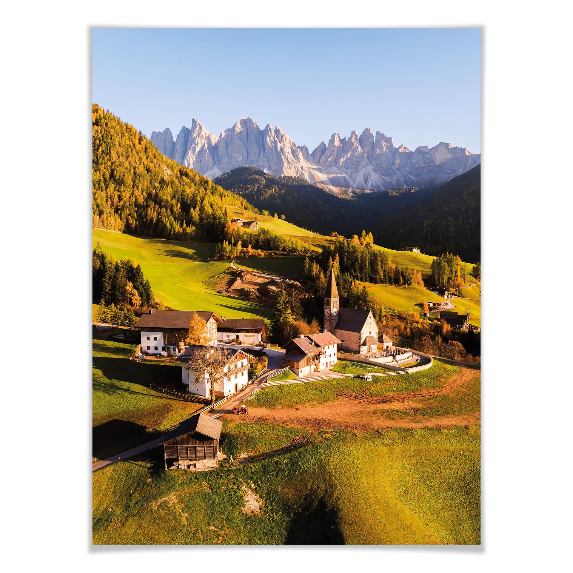 Poster Colombo - Kleines Dorf in den Dolomiten