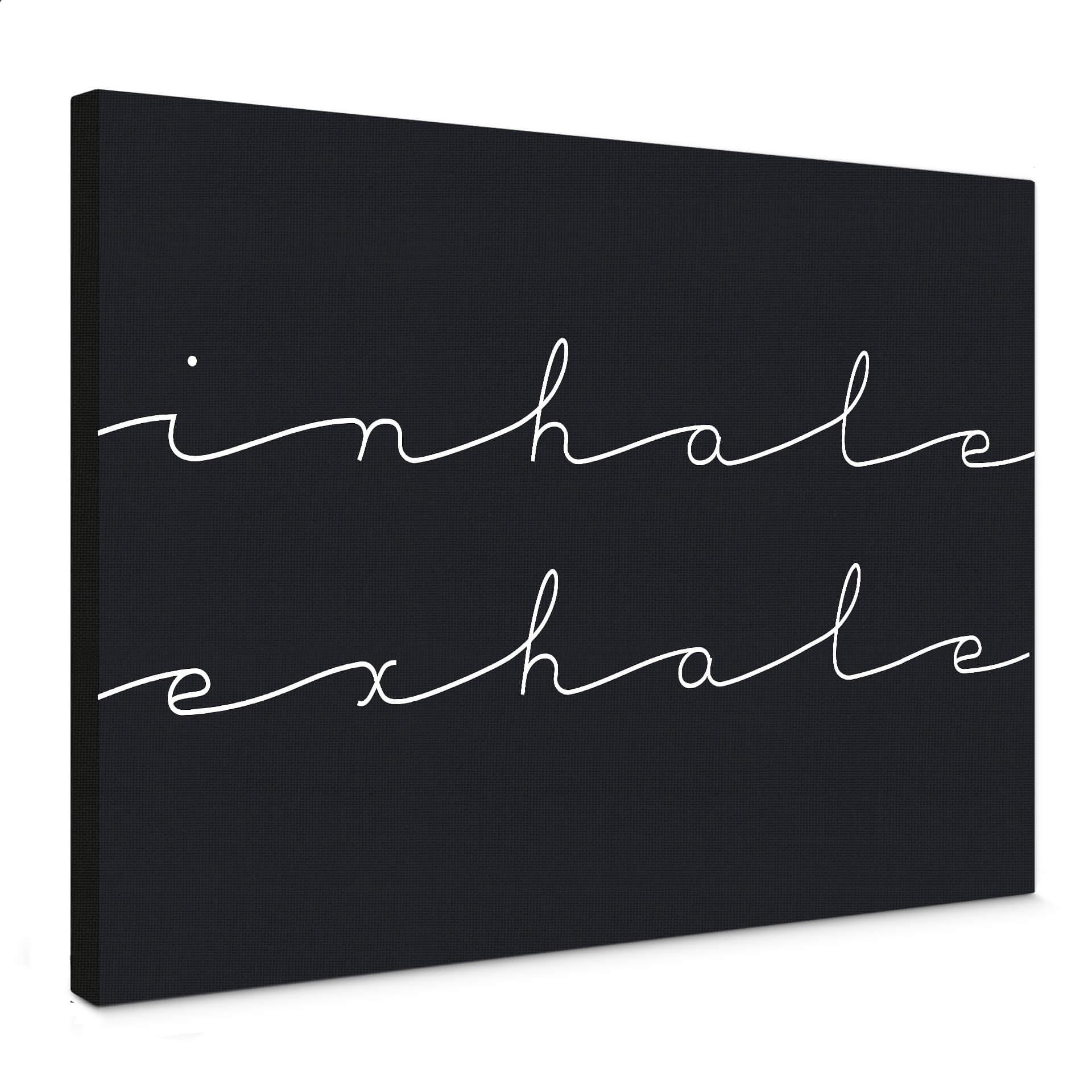 Cuadro en lienzo - inhalar exhalar b/n